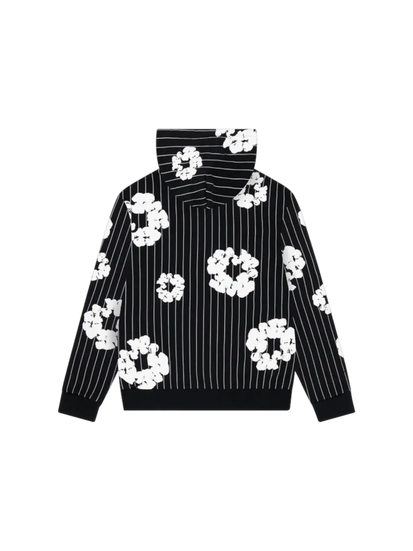 Мужская худи с принтом Denim Tears Pinstripe Wreath Zip Hoodie — изображение 2 из 2, черный