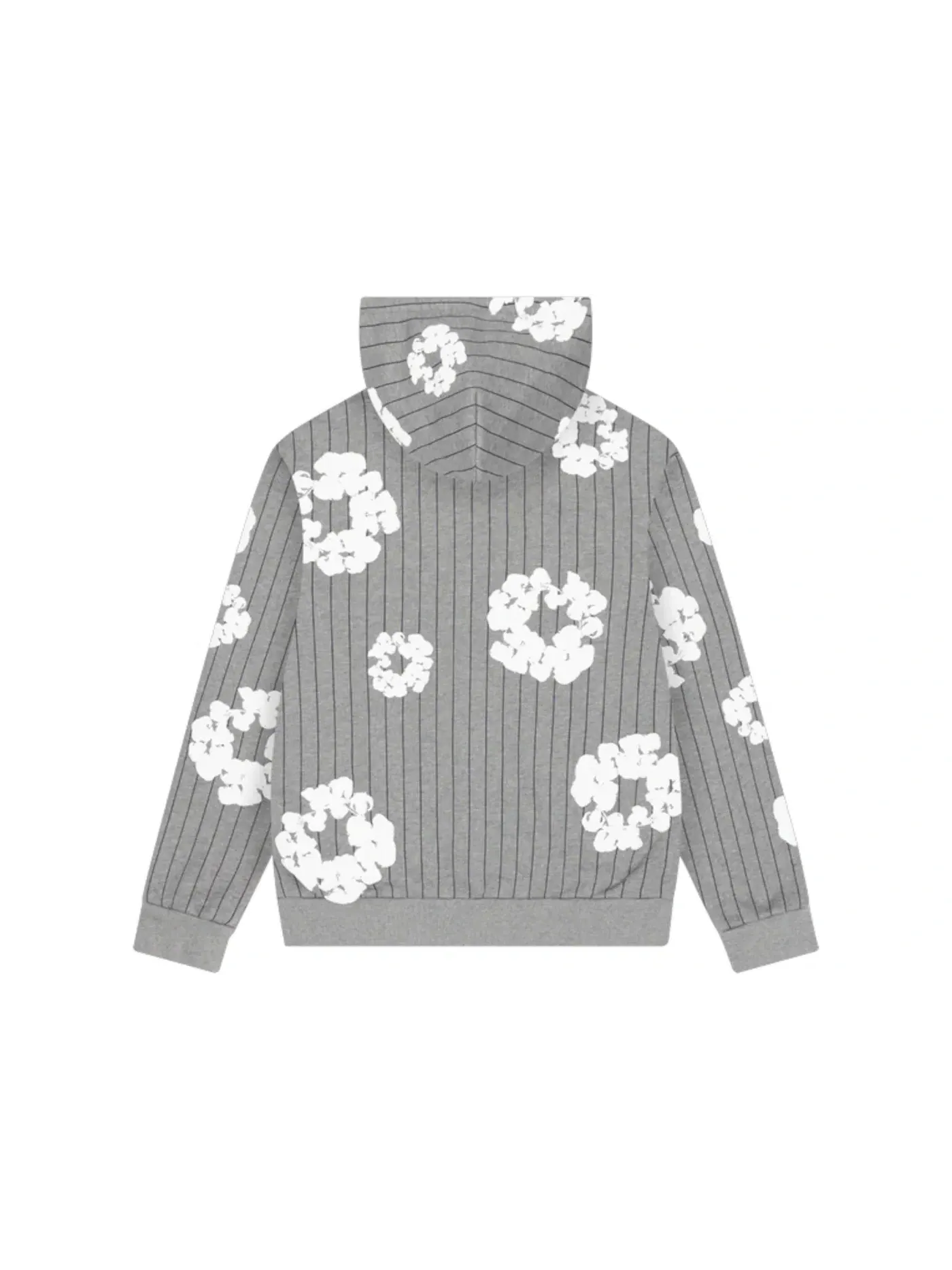 Мужская худи с принтом Denim Tears Pinstripe Wreath Zip Hoodie — изображение 2 из 2, серый