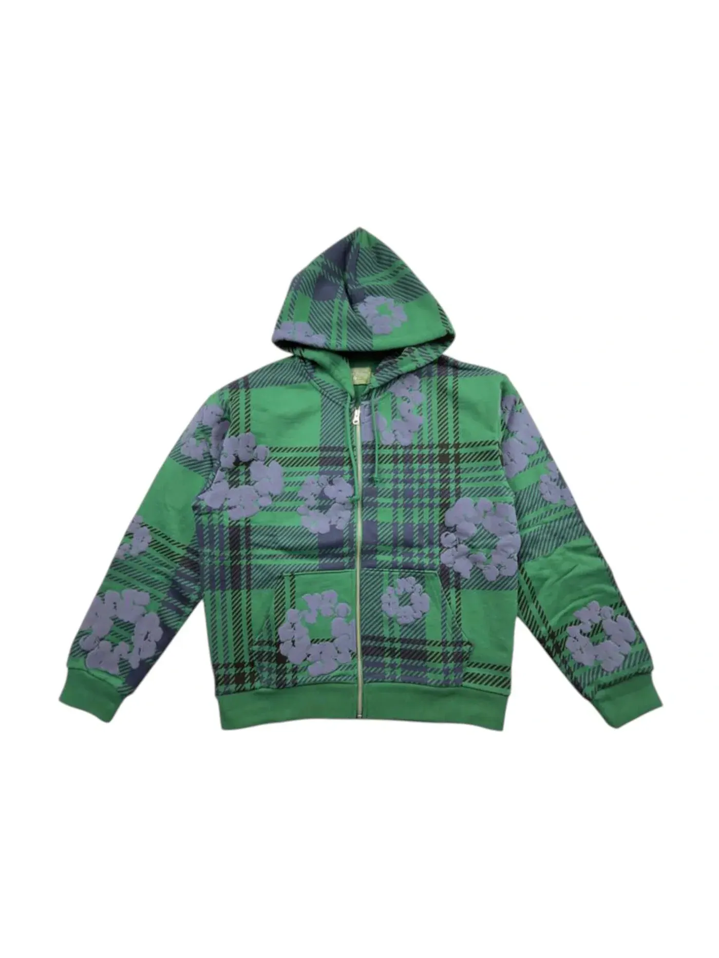 Мужская худи с принтом Plaid Cotton Wreath Denim Tears — изображение 1 из 2, зеленый