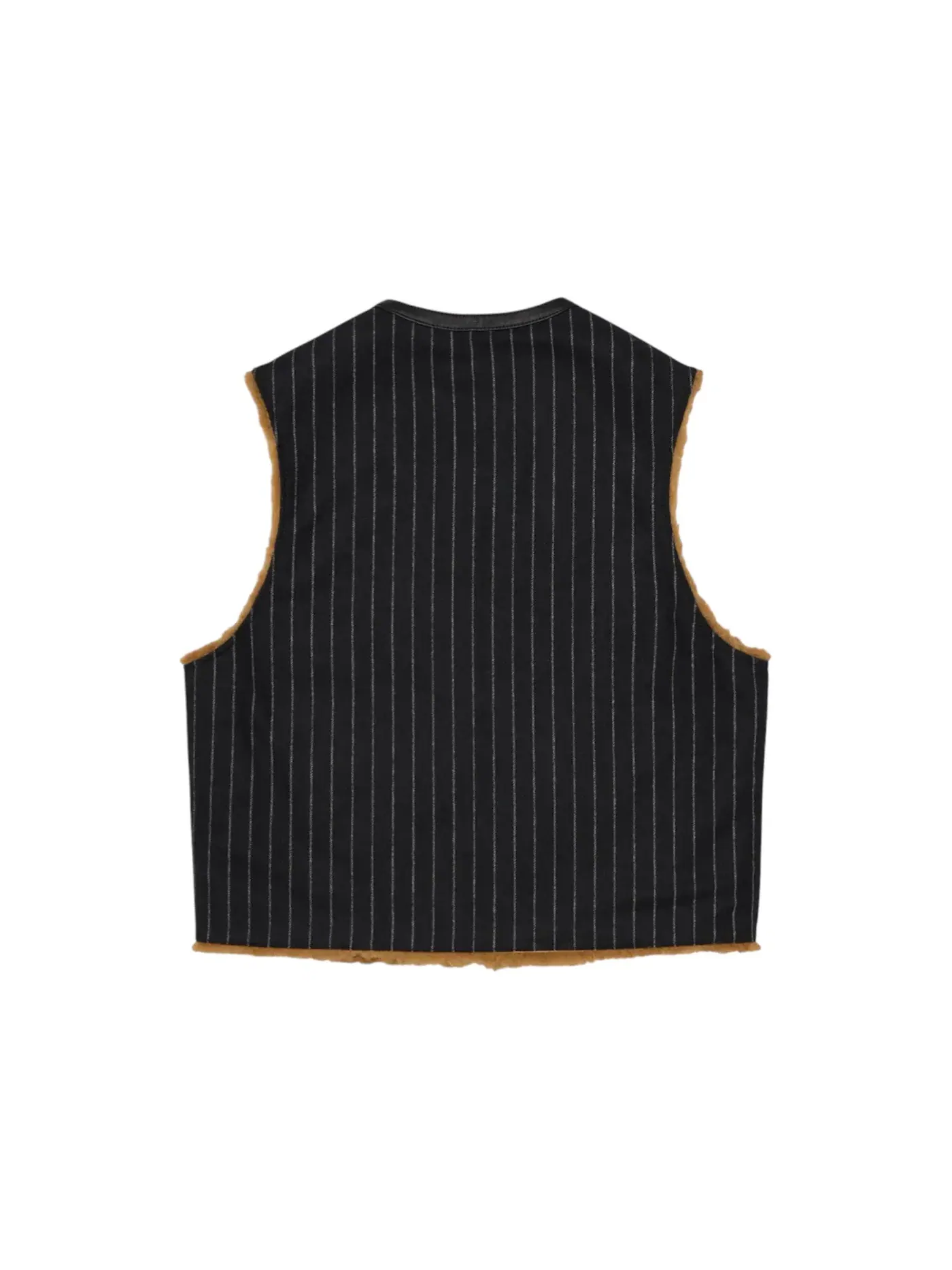 Мужской жилет двусторонний с принтом Denim Tears Reversible Pinstripe Shearling Vest — изображение 2 из 2, мульти