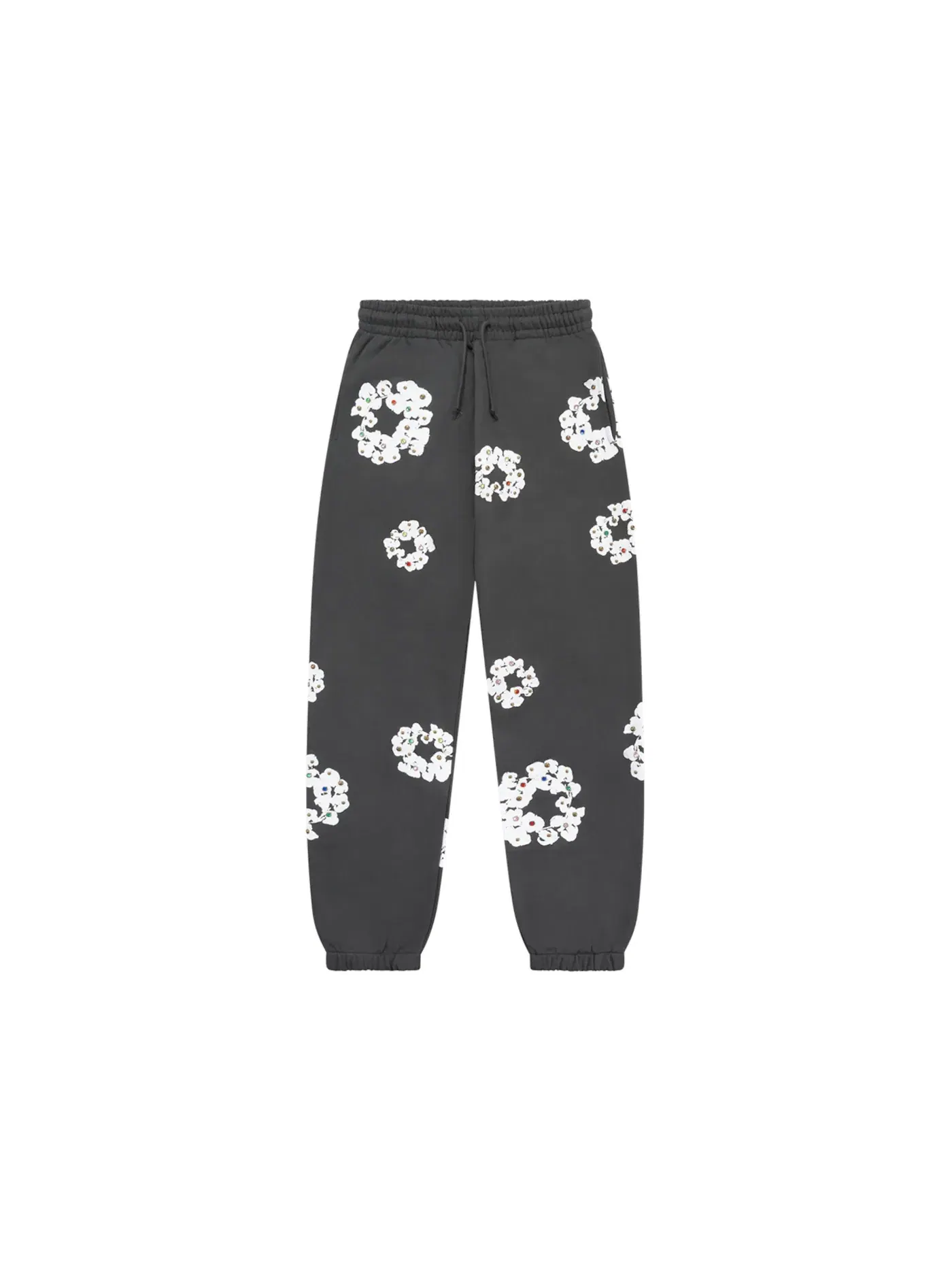 Мужские спортивные штаны с принтом Rhinestone Cotton Wreath Denim Tears — изображение 1 из 2, винтажный черный