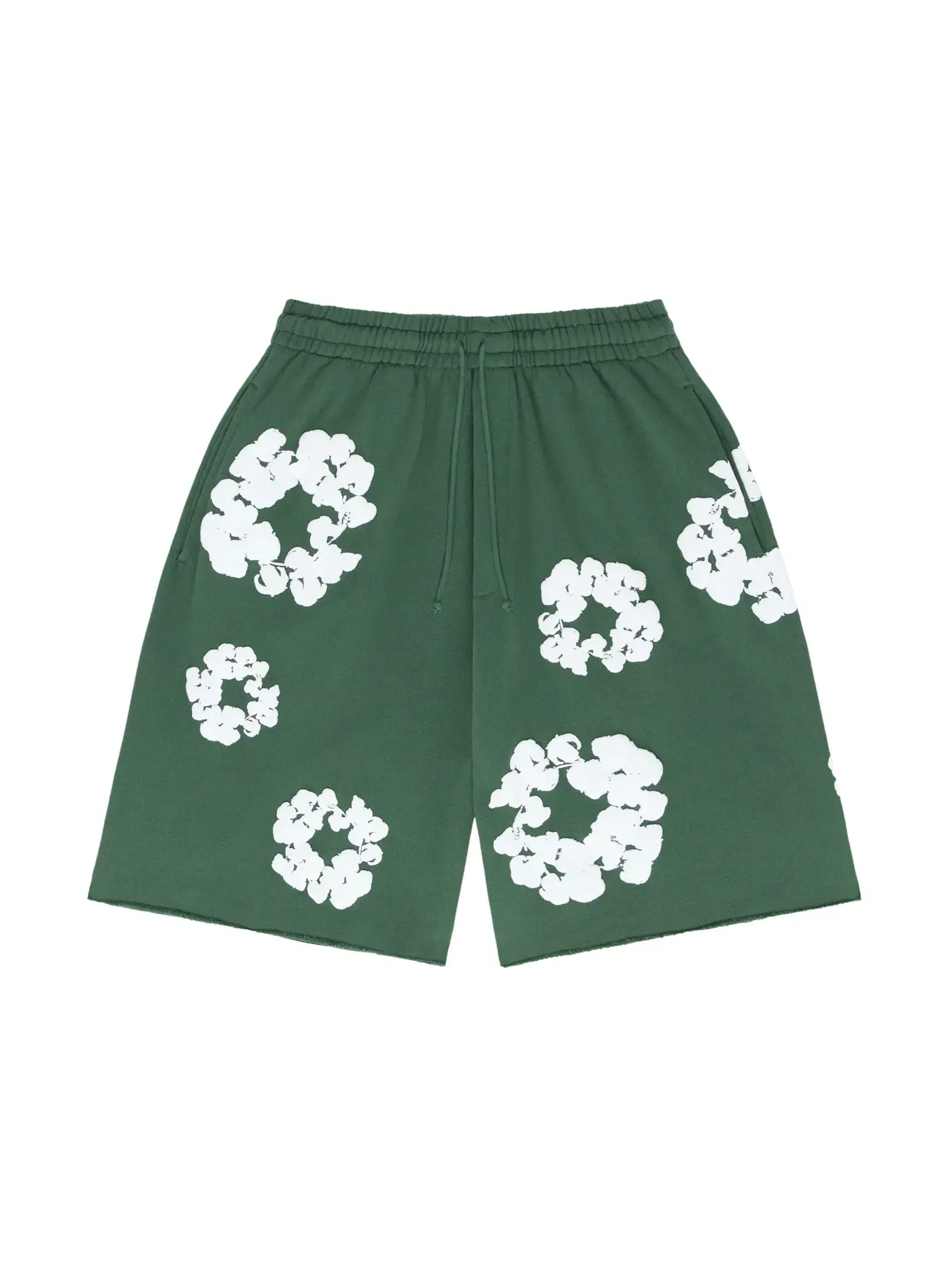 Мужские шорты с вышивкой Denim Tears The Cotton Wreath Shorts Green — изображение 1 из 2, зеленый