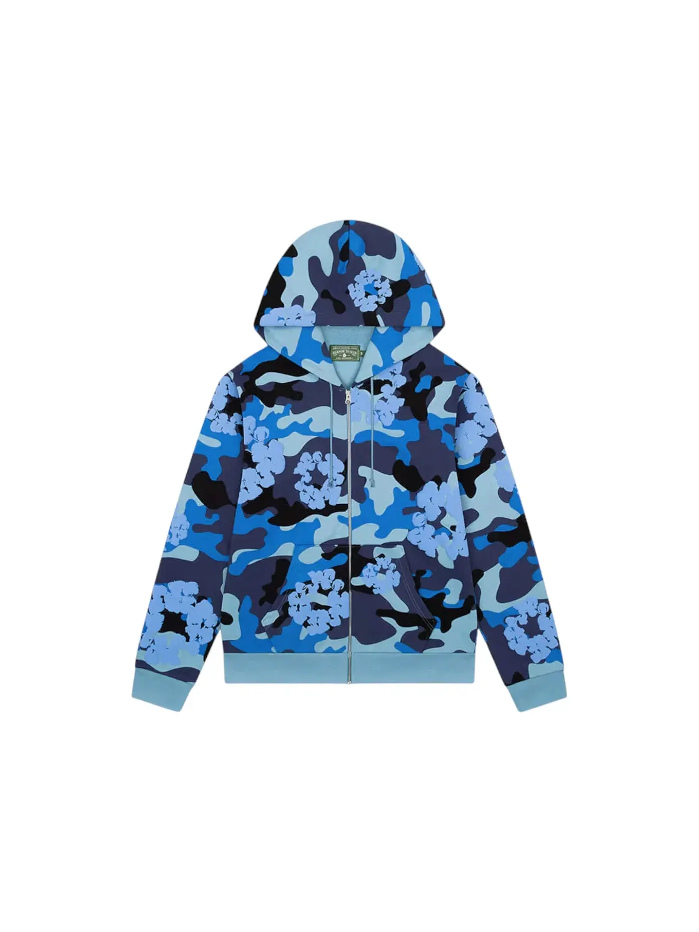 Мужская толстовка на молнии с принтом Cotton Wreath Denim Tears — изображение 1 из 1, синий