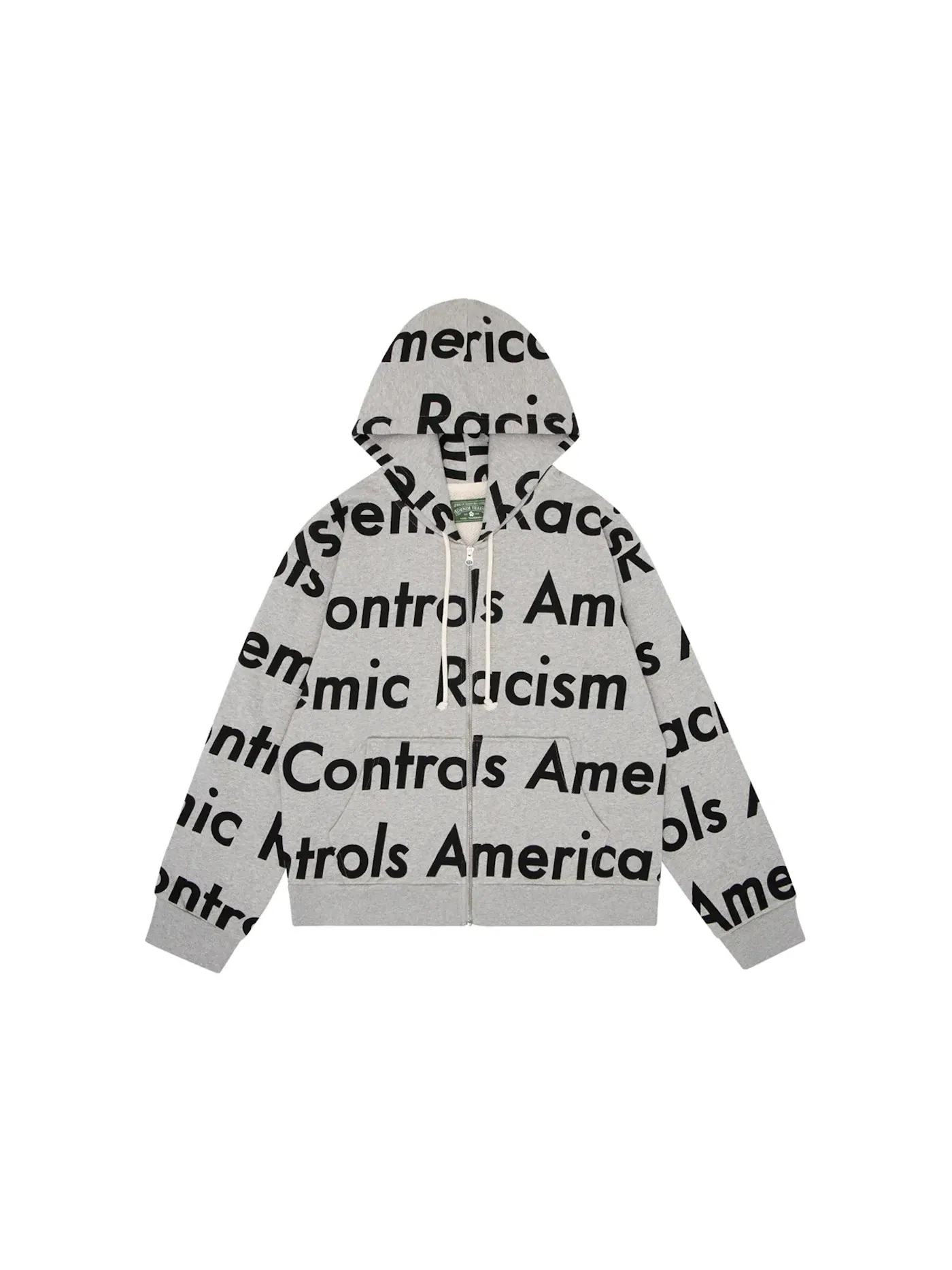 Мужская худи с принтом Systemic Racism Controls America Denim Tears — изображение 1 из 2, серый