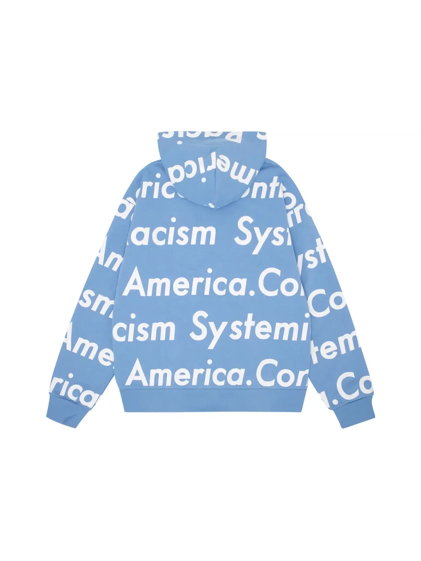 Мужская худи на молнии с принтом Denim Tears x Arthur Jafa Systemic Racism Controls America Zip Up Hoodie, синий