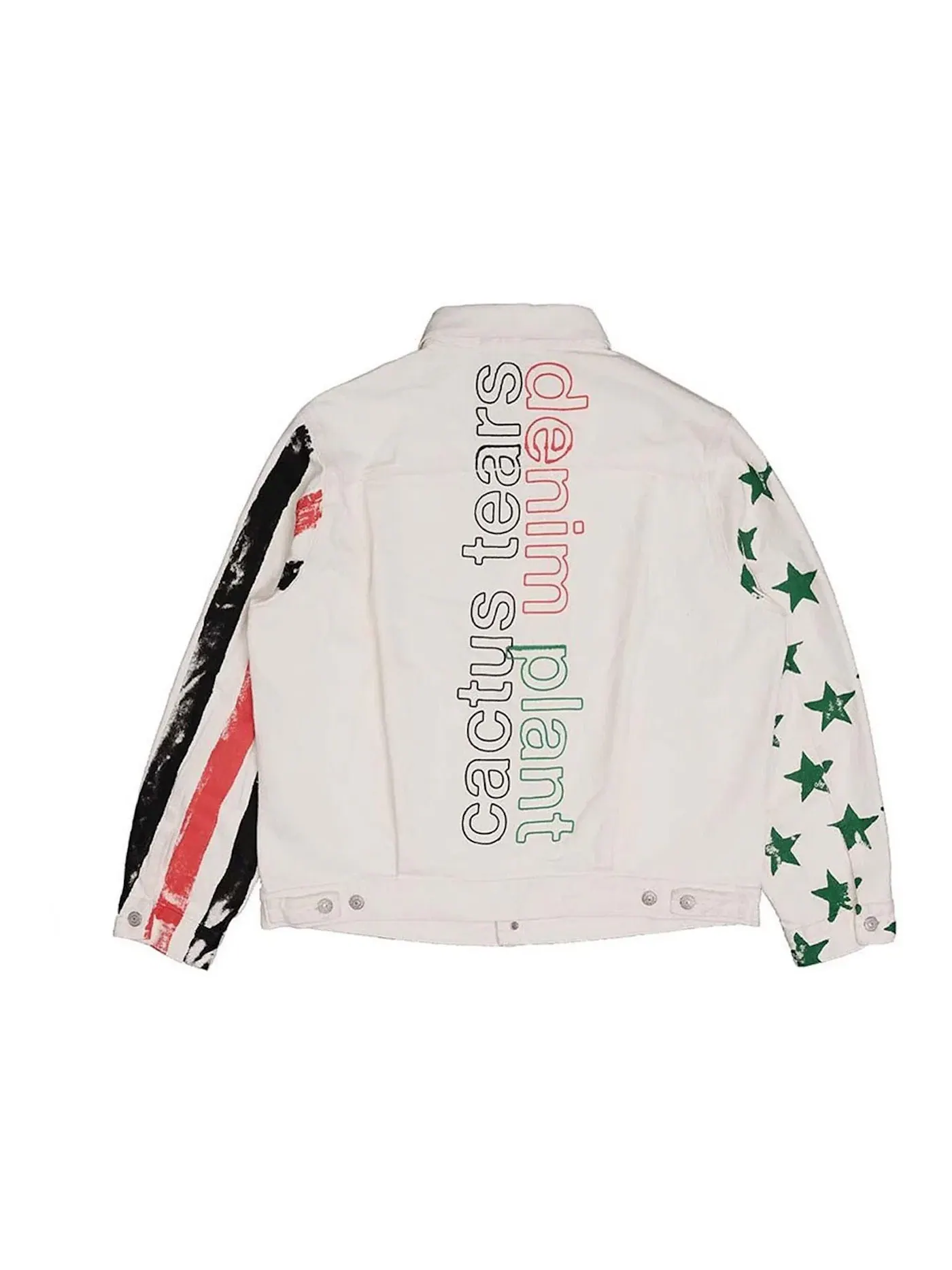 Мужская джинсовая куртка с принтом Denim Tears x CPFM 4th of July Denim Plant Jacket Denim Tears — изображение 2 из 2, белый