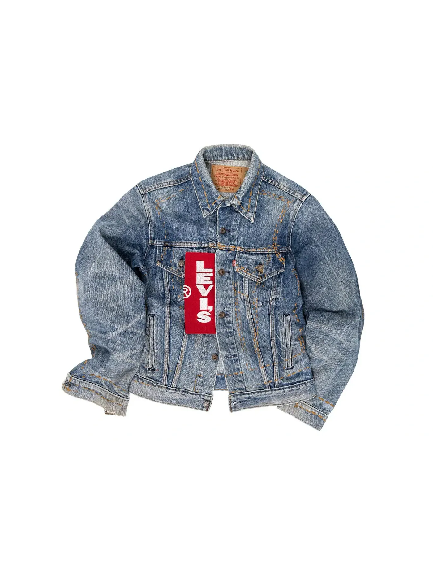 Мужская джинсовая куртка с принтом Jacket Denim Tears — изображение 1 из 2, синий
