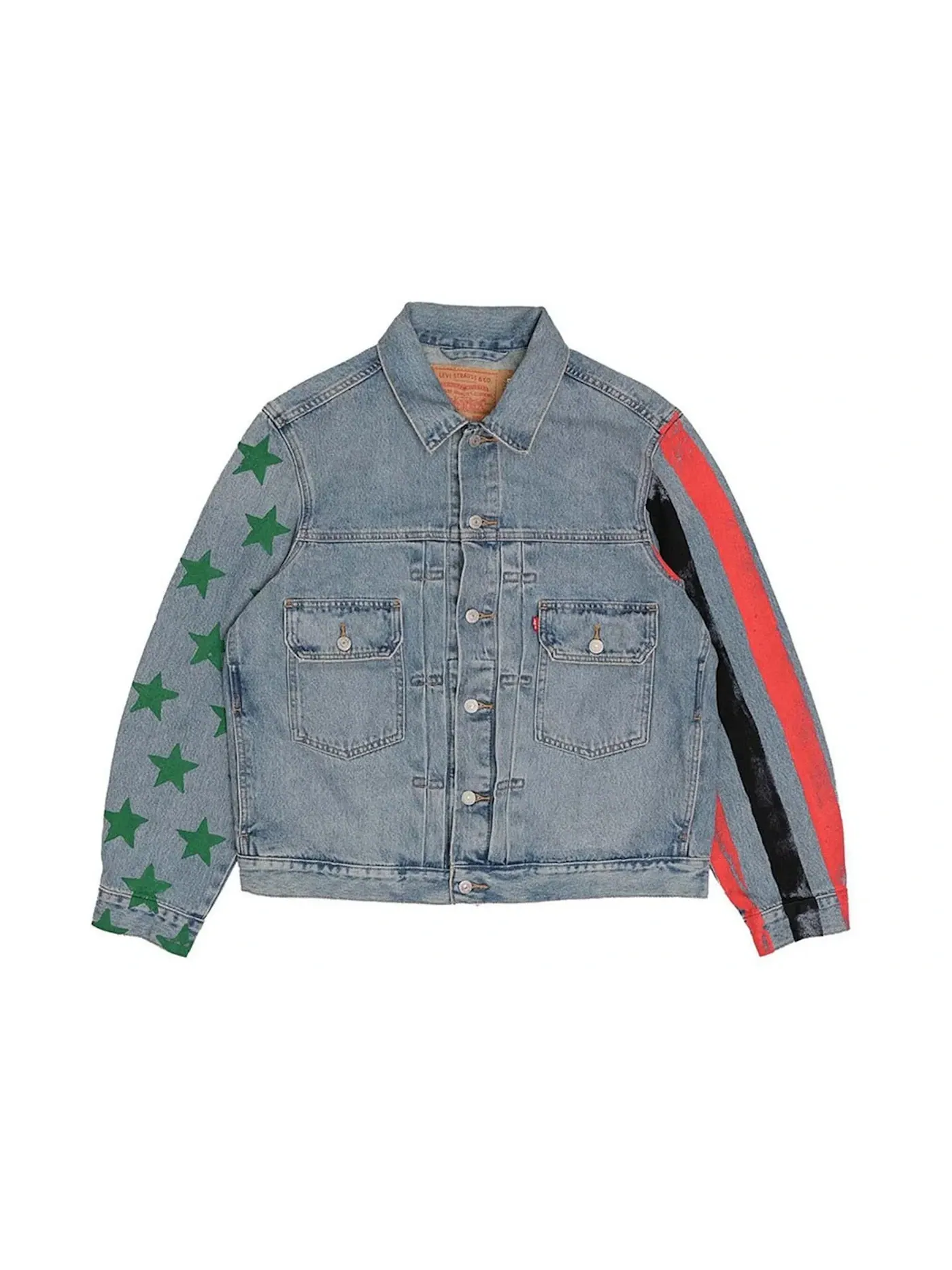 Мужская джинсовая куртка с принтом Denim Tears x CPFM 4th of July Denim Plant Jacket Denim Tears — изображение 1 из 2, синий