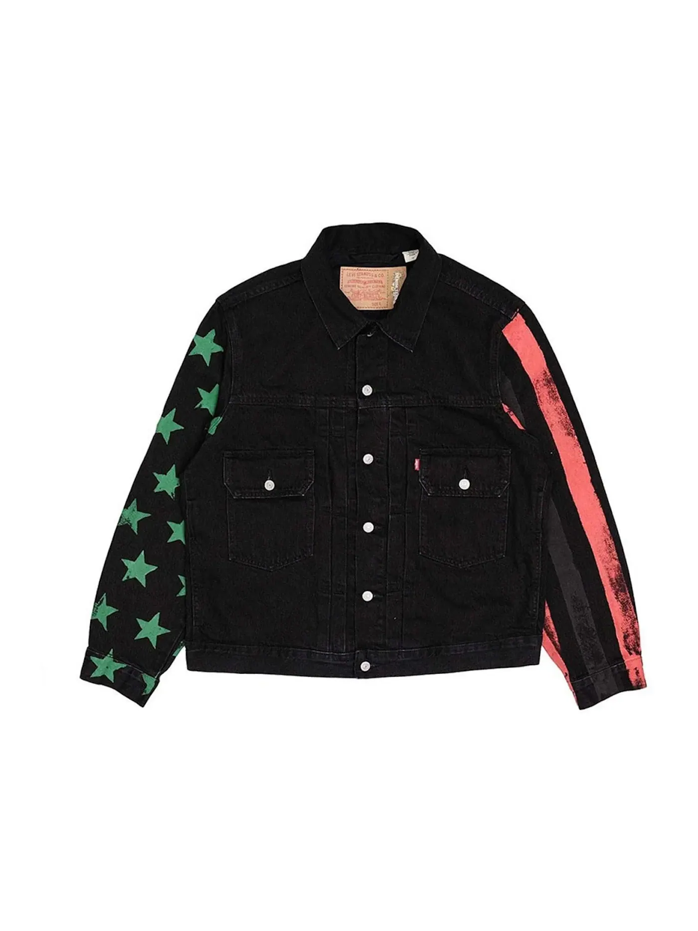 Мужская джинсовая куртка с принтом Denim Tears x CPFM 4th of July Denim Plant Jacket Denim Tears — изображение 1 из 1, черный