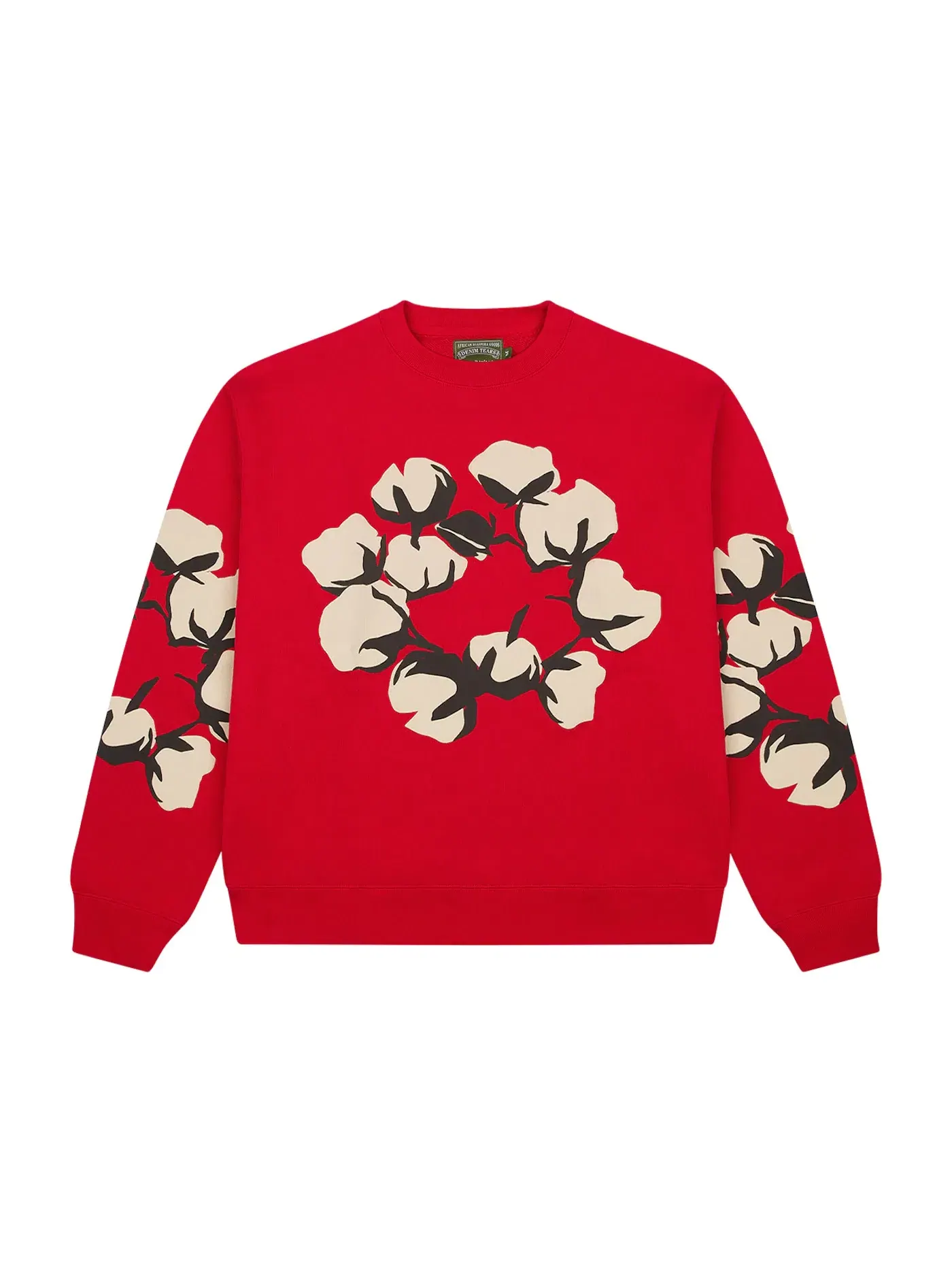 Мужской свитшот с принтом Cactus Tears Crewneck Denim Tears — изображение 1 из 2, красный