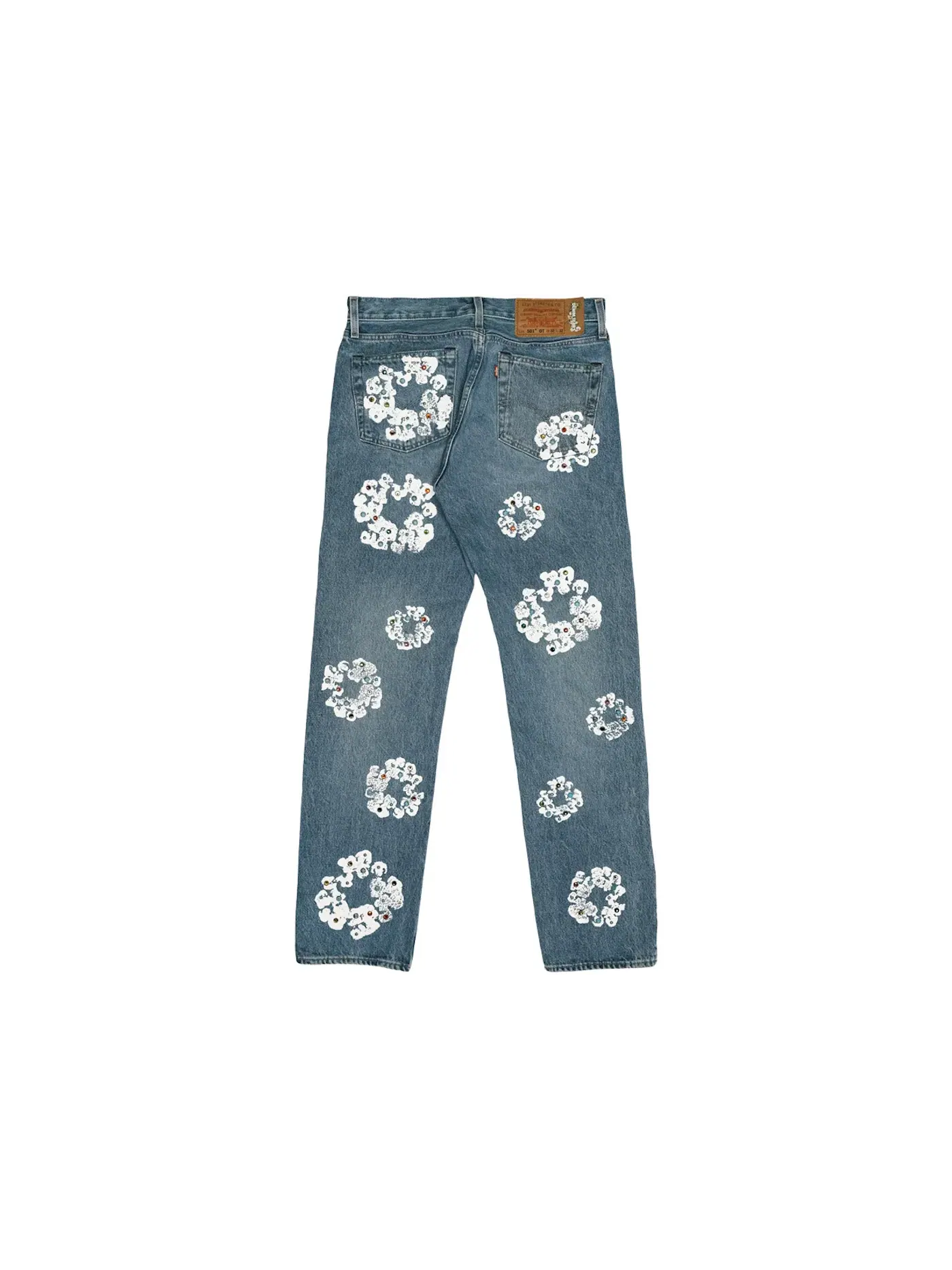 Мужские джинсы с принтом Denim Tears x Levis 501 Cotton Rhinestone Wreath — изображение 2 из 2, синий