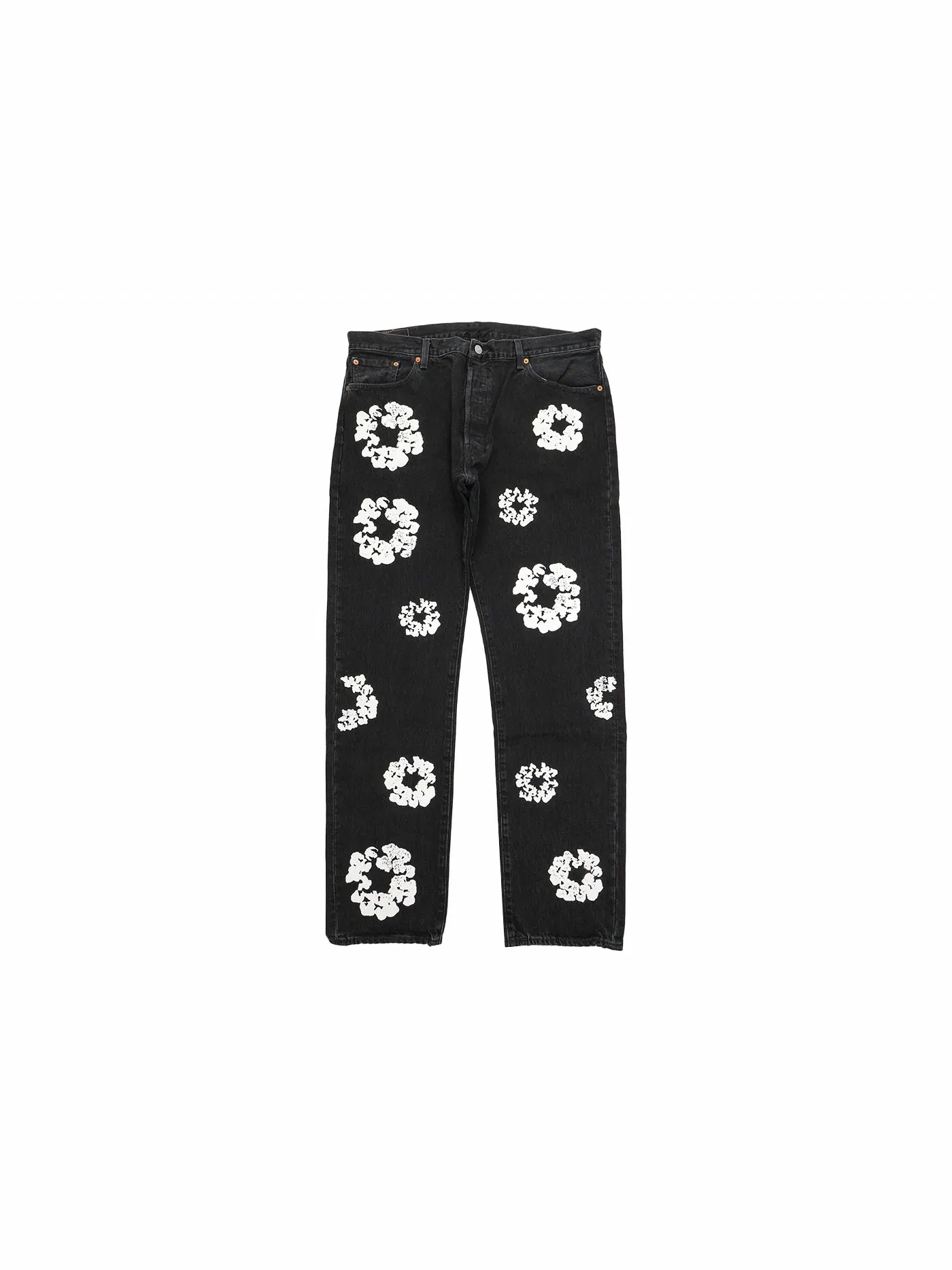 Мужские джинсы с вышивкой Cotton Wreath Denim Tears, Levis — изображение 1 из 2, черный