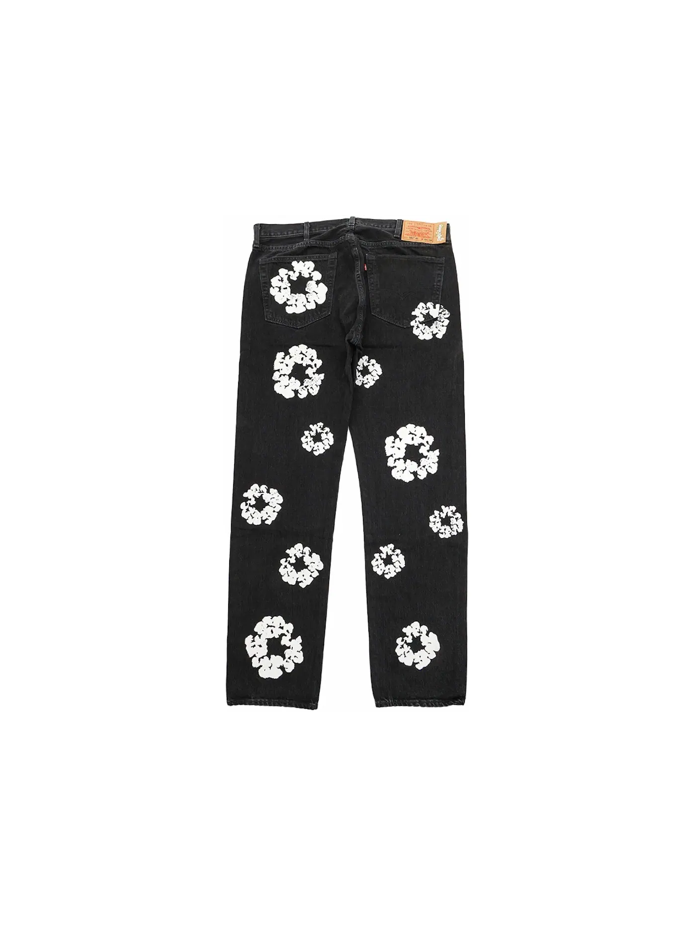 Мужские джинсы с вышивкой Cotton Wreath Denim Tears, Levis — изображение 2 из 2, черный