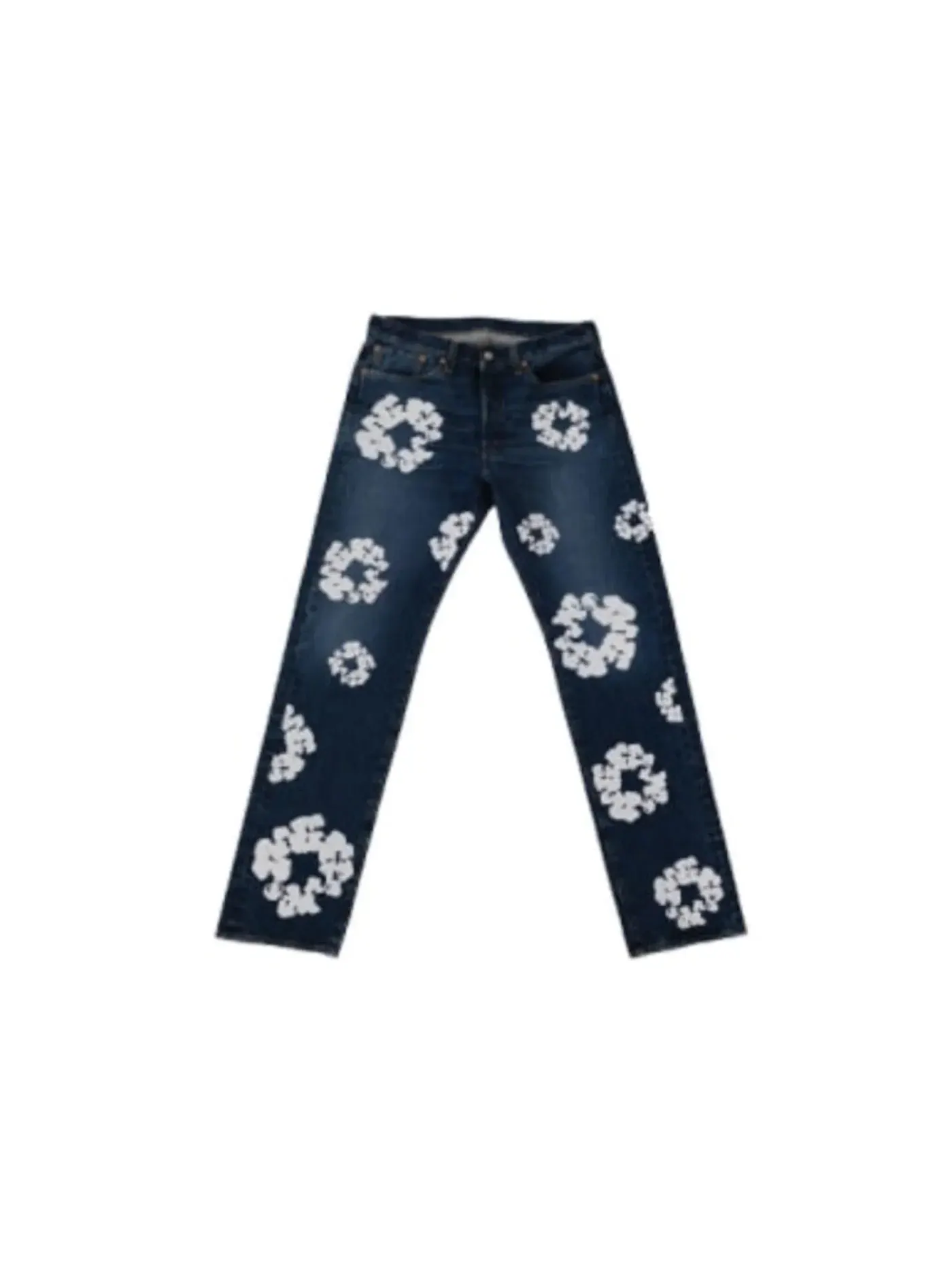 Мужские джинсы с принтом Cotton Wreath Denim Tears — изображение 1 из 2, черный