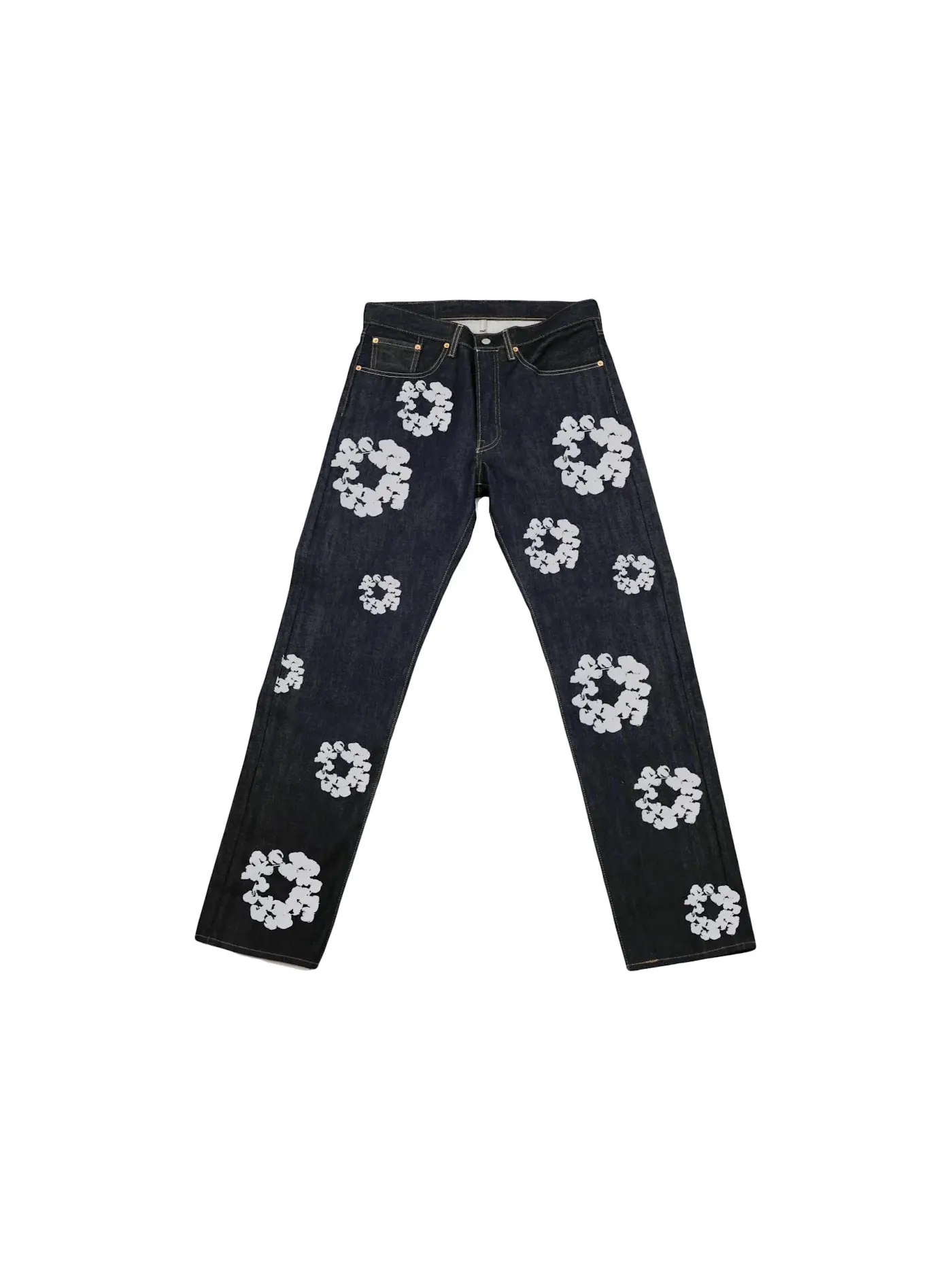 Мужские джинсы с принтом Cotton Wreath Denim Tears — изображение 1 из 1, синий