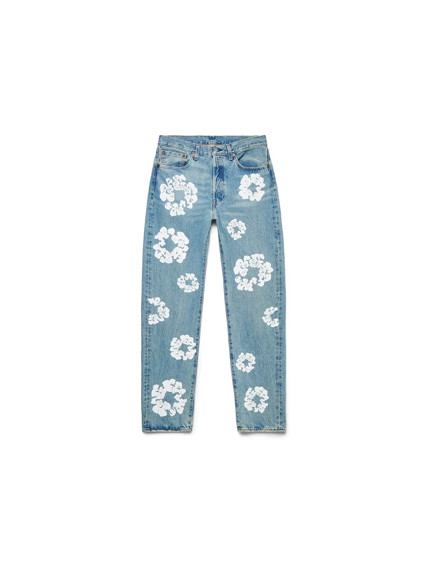 Мужские джинсы Cotton Wreath Denim Tears — изображение 1 из 4, светлая стирка