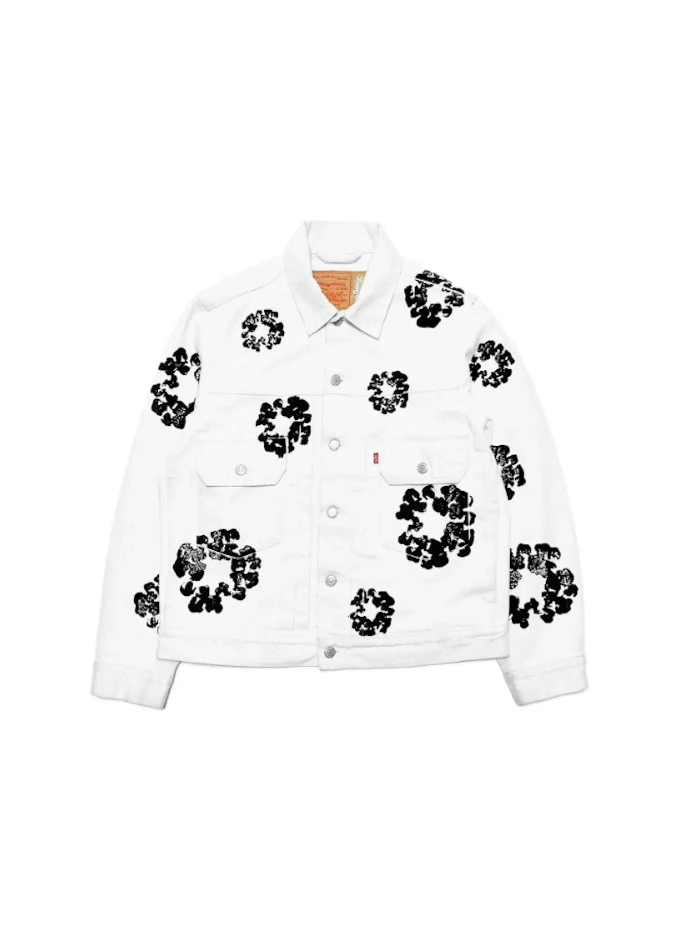 Мужская джинсовая куртка с принтом Jacket Denim Tears — изображение 1 из 1, белый