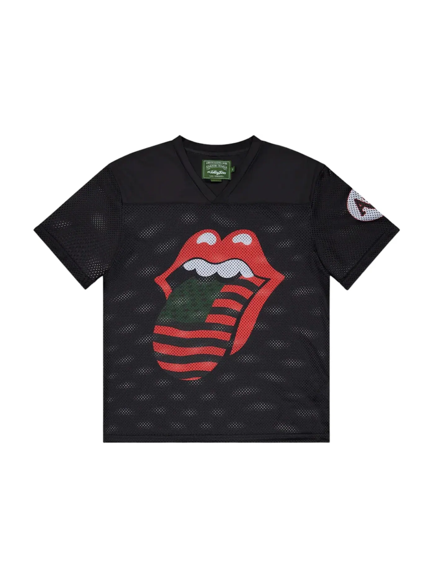 Мужская футбольная джерси с принтом Denim Tears x Rolling Stones Jersey — изображение 1 из 2, черный