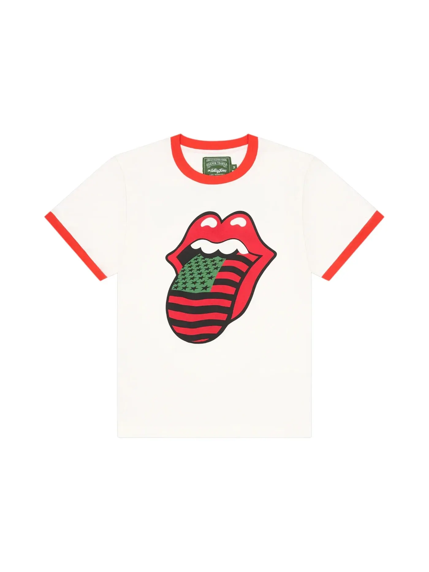 Мужская футболка с принтом Denim Tears x Rolling Stones Ringer Tee — изображение 1 из 2, мульти