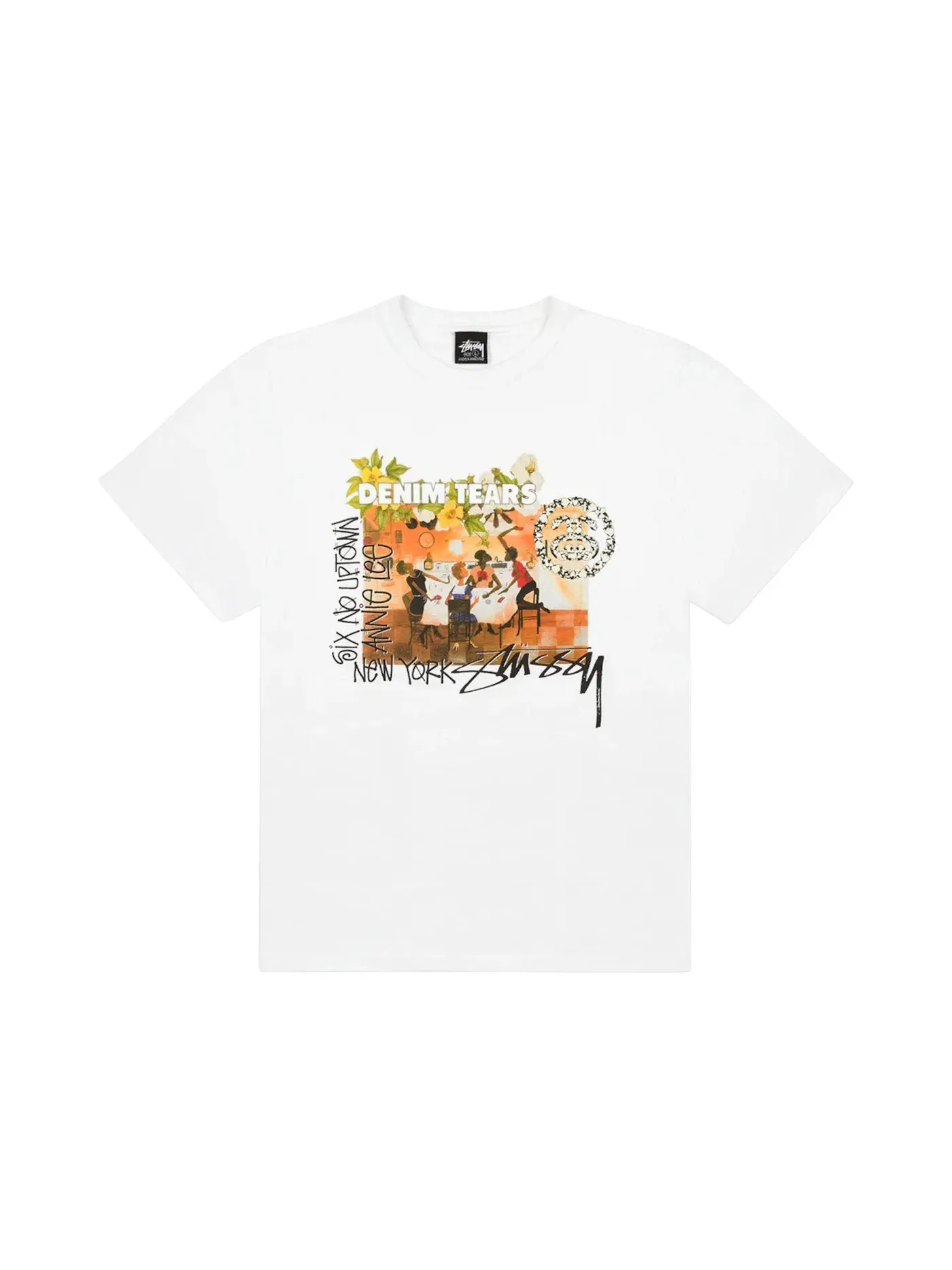 Мужская футболка с принтом Annie Lee Denim Tears x Stussy — изображение 1 из 2, белый
