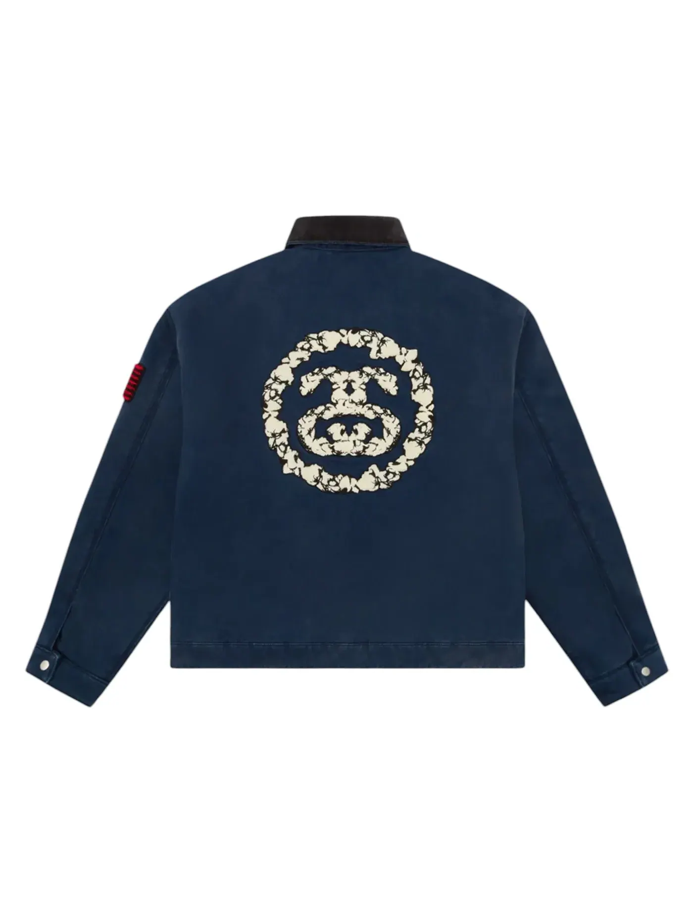 Мужская рабочая куртка из хлопкового канваса Denim Tears x Stussy Never Renege — изображение 2 из 2, темно-синий/черный