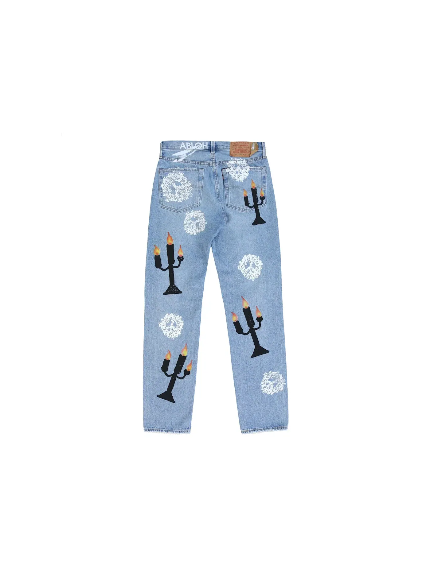 Мужские джинсы с принтом Message in a Tear Denim Tears — изображение 2 из 3, синий