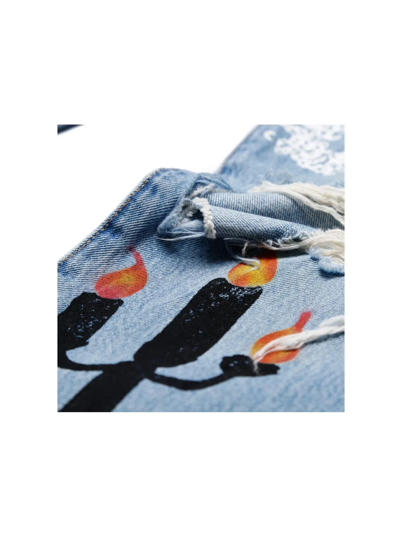 Мужские джинсы с принтом Message in a Tear Denim Tears — изображение 3 из 3, синий