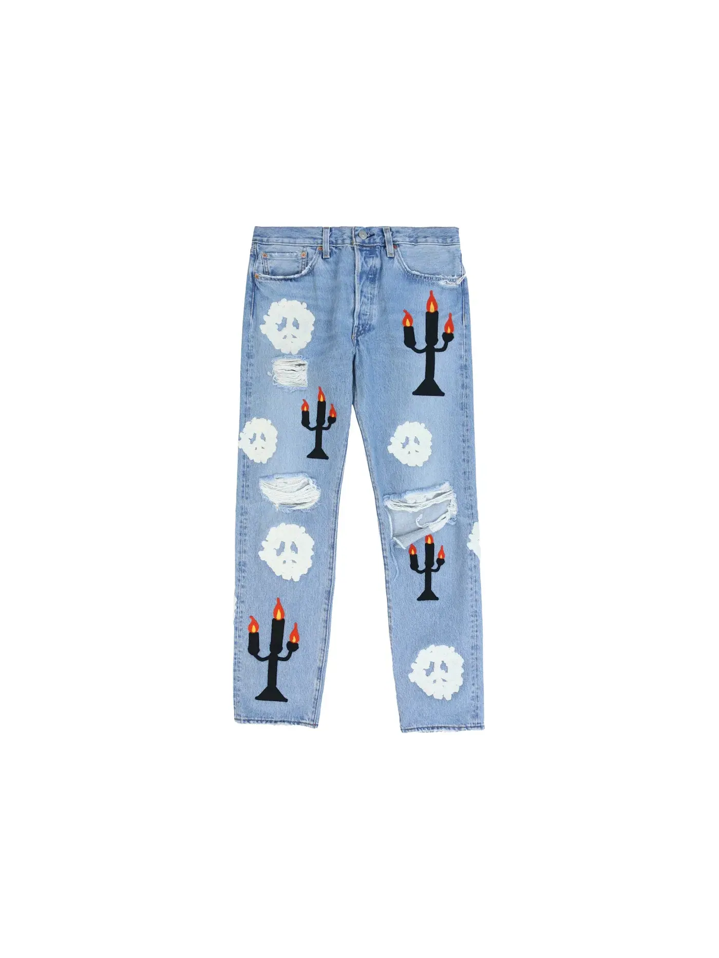Мужские джинсы с вышивкой Denim Tears Message in a Tear — изображение 1 из 3, синий
