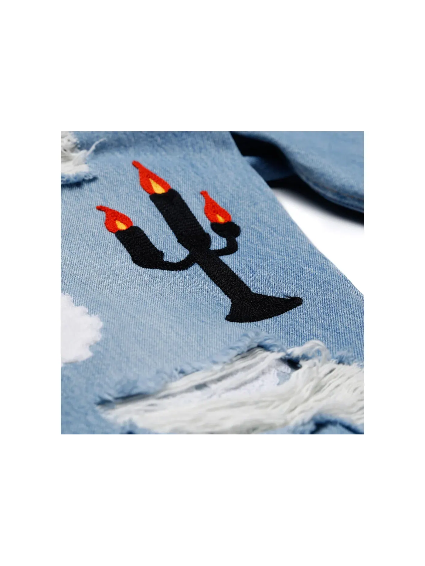 Мужские джинсы с вышивкой Denim Tears Message in a Tear — изображение 3 из 3, синий