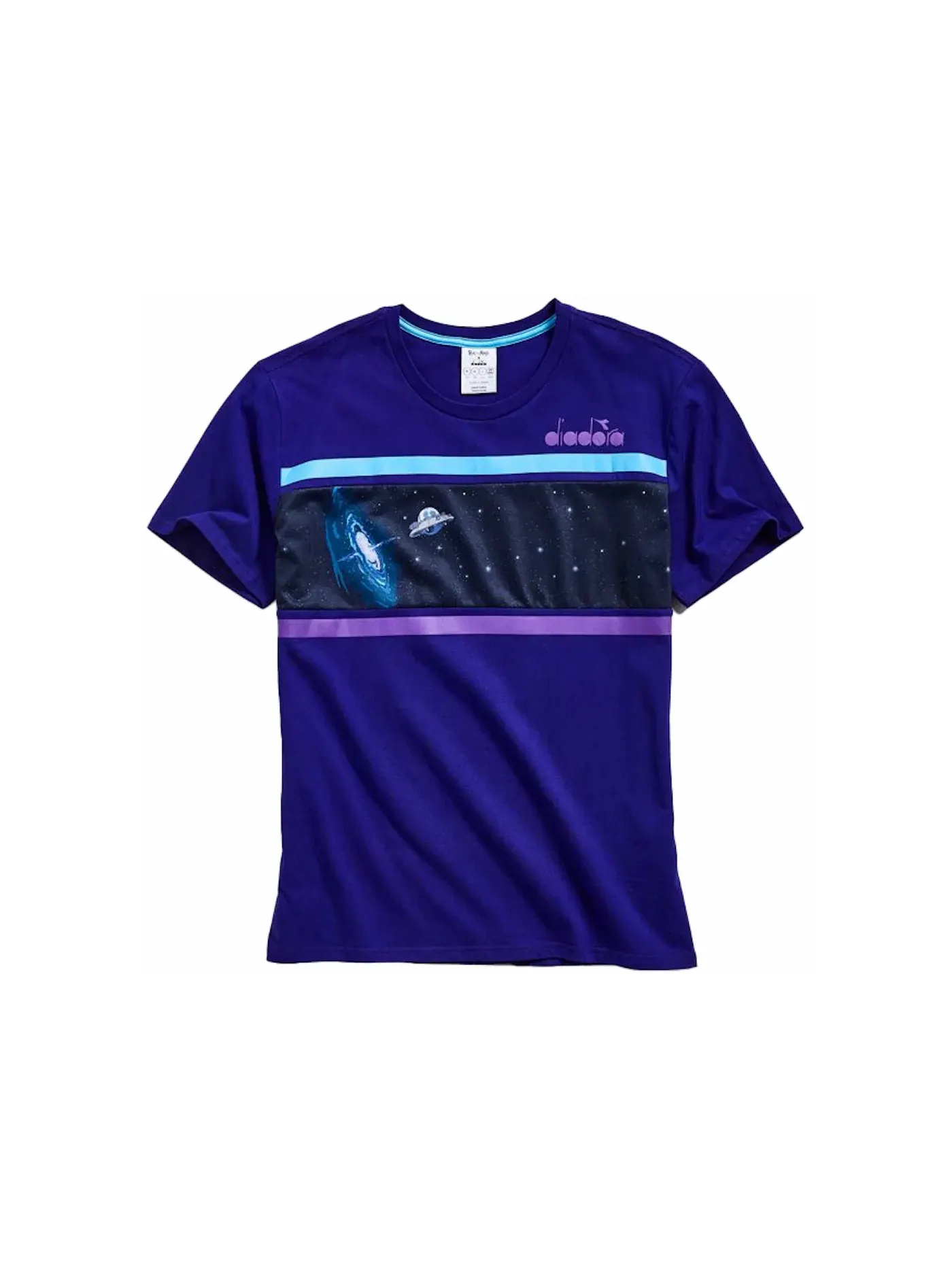 Мужская футболка с принтом Intergalactic Rick And Morty Diadora — изображение 1 из 1, фиолетовый/синий