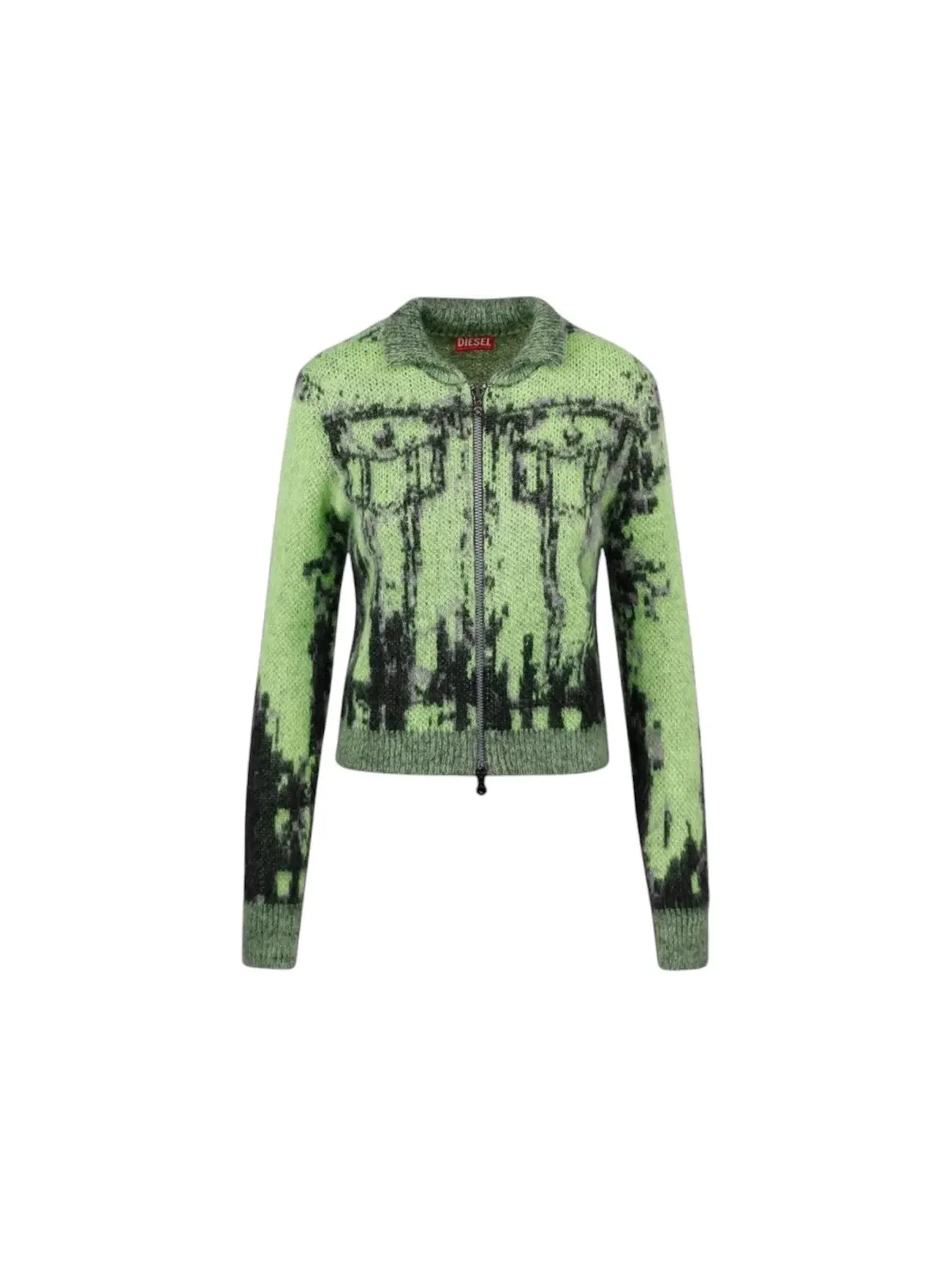 Женский свитер молния спереди M-Taphos Cara Zip Up Sweater Diesel — изображение 1 из 2, зеленый