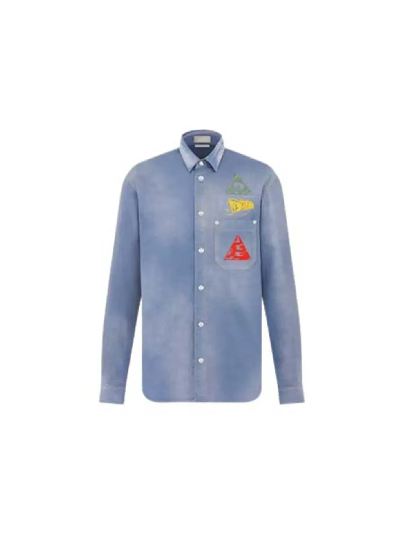 Мужская рубашка с вышивкой Shirt Dior — изображение 1 из 3, светлый синий