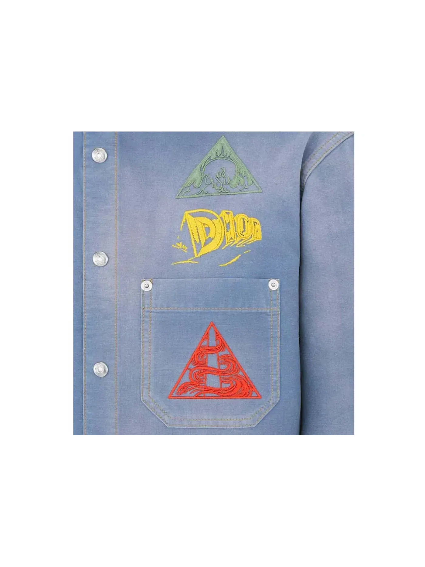 Мужская рубашка с вышивкой Shirt Dior — изображение 2 из 3, светлый синий