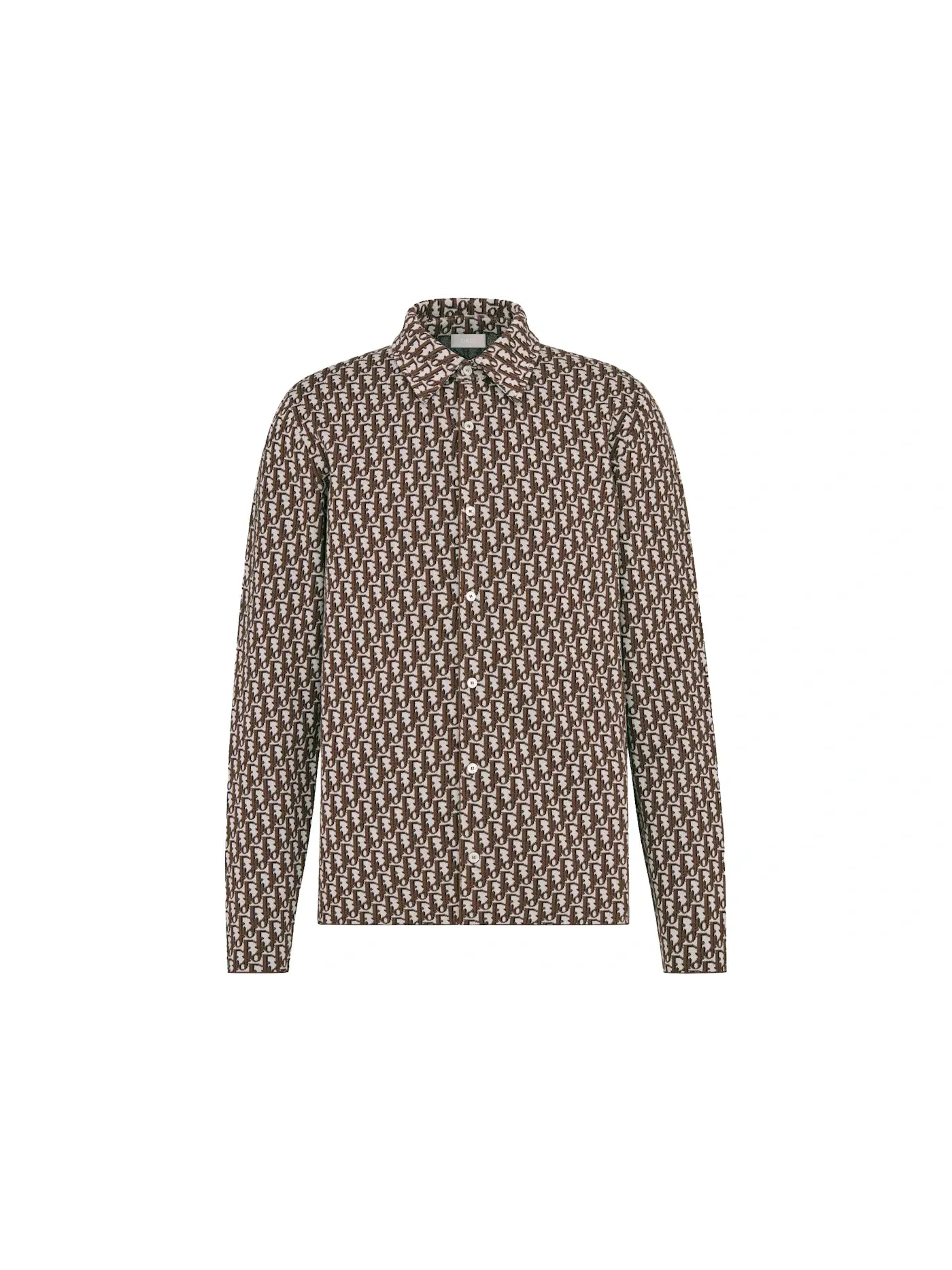Мужская рубашка оверсайз Overshirt Dior — изображение 1 из 2, коричневый/белый