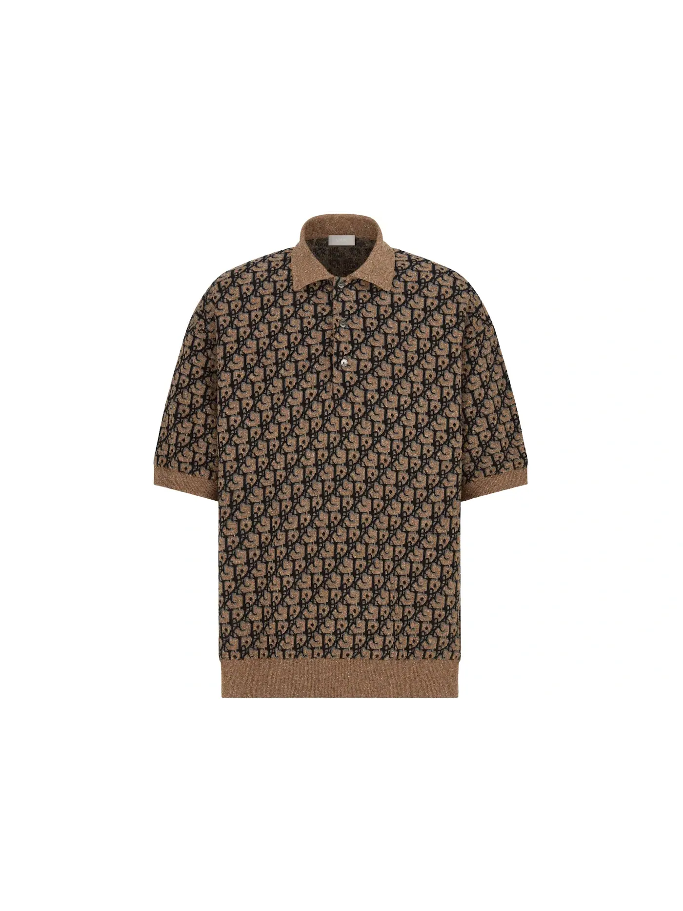 Мужская футболка-поло с принтом Polo Shirt Dior — изображение 1 из 2, бежевый/черный