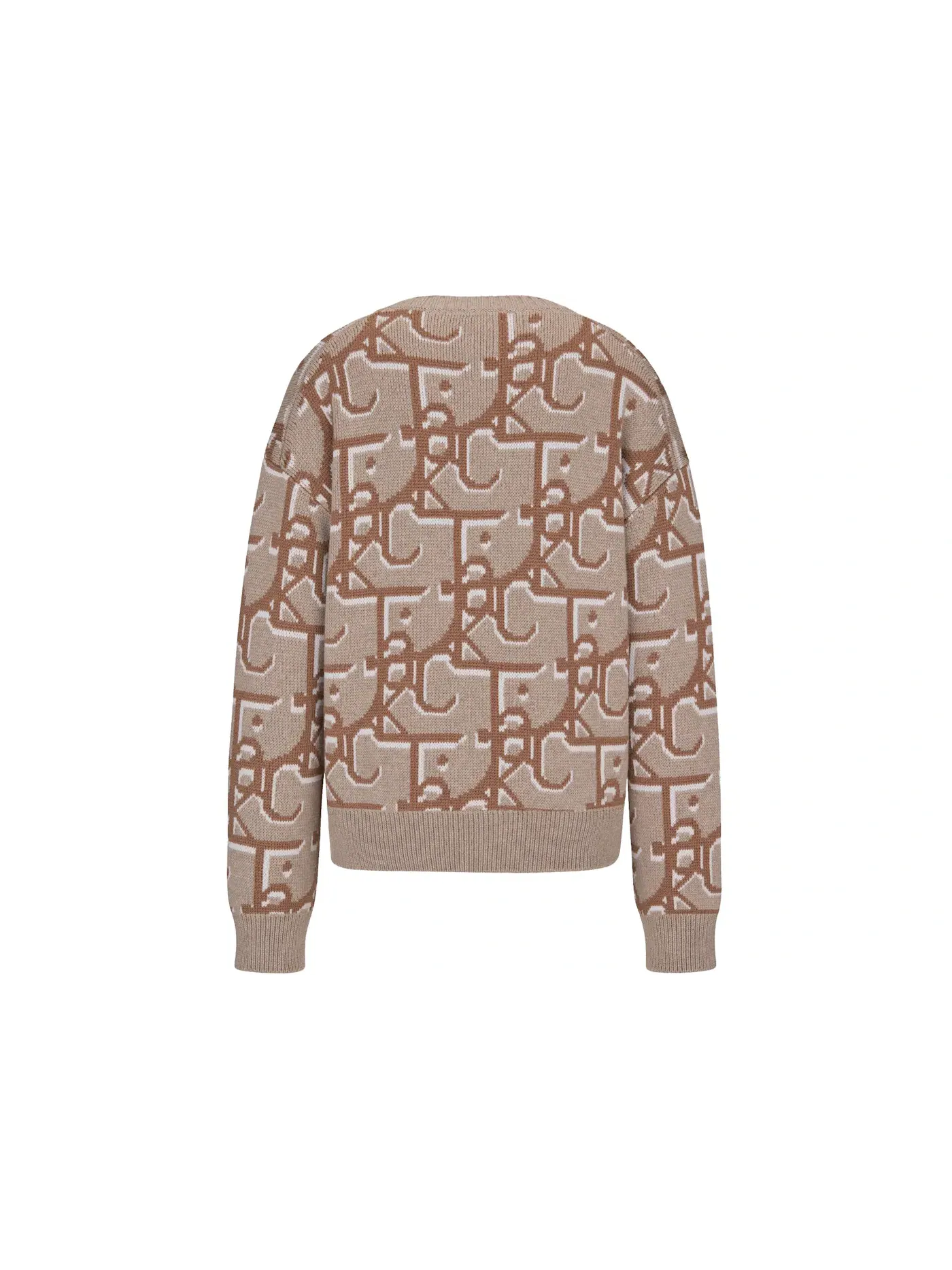 Мужской джемпер оверсайз с принтом Dior x CACTUS JACK Sweater — изображение 2 из 2, бежевый/коричневый