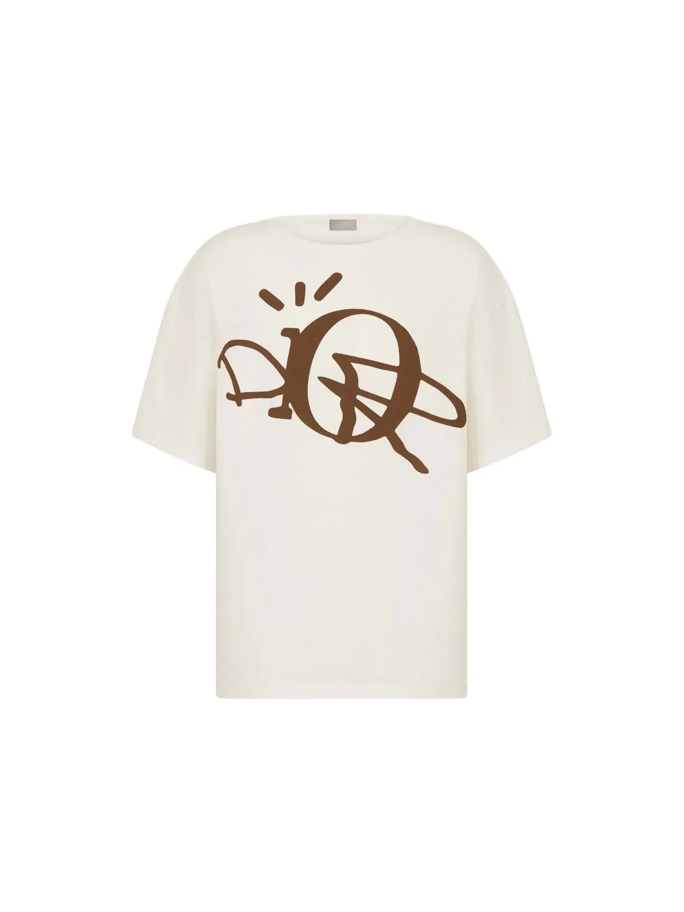 Мужская футболка оверсайз Dior x CACTUS JACK T-shirt — изображение 1 из 1, белый/коричневый
