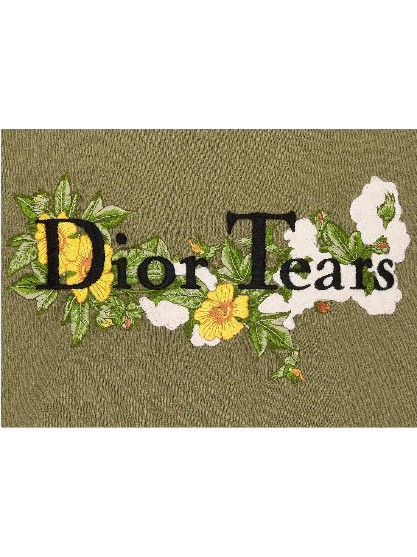 Мужская футболка свободного кроя Dior x Denim Tears Relaxed-Fit T-Shirt — изображение 2 из 2, хаки