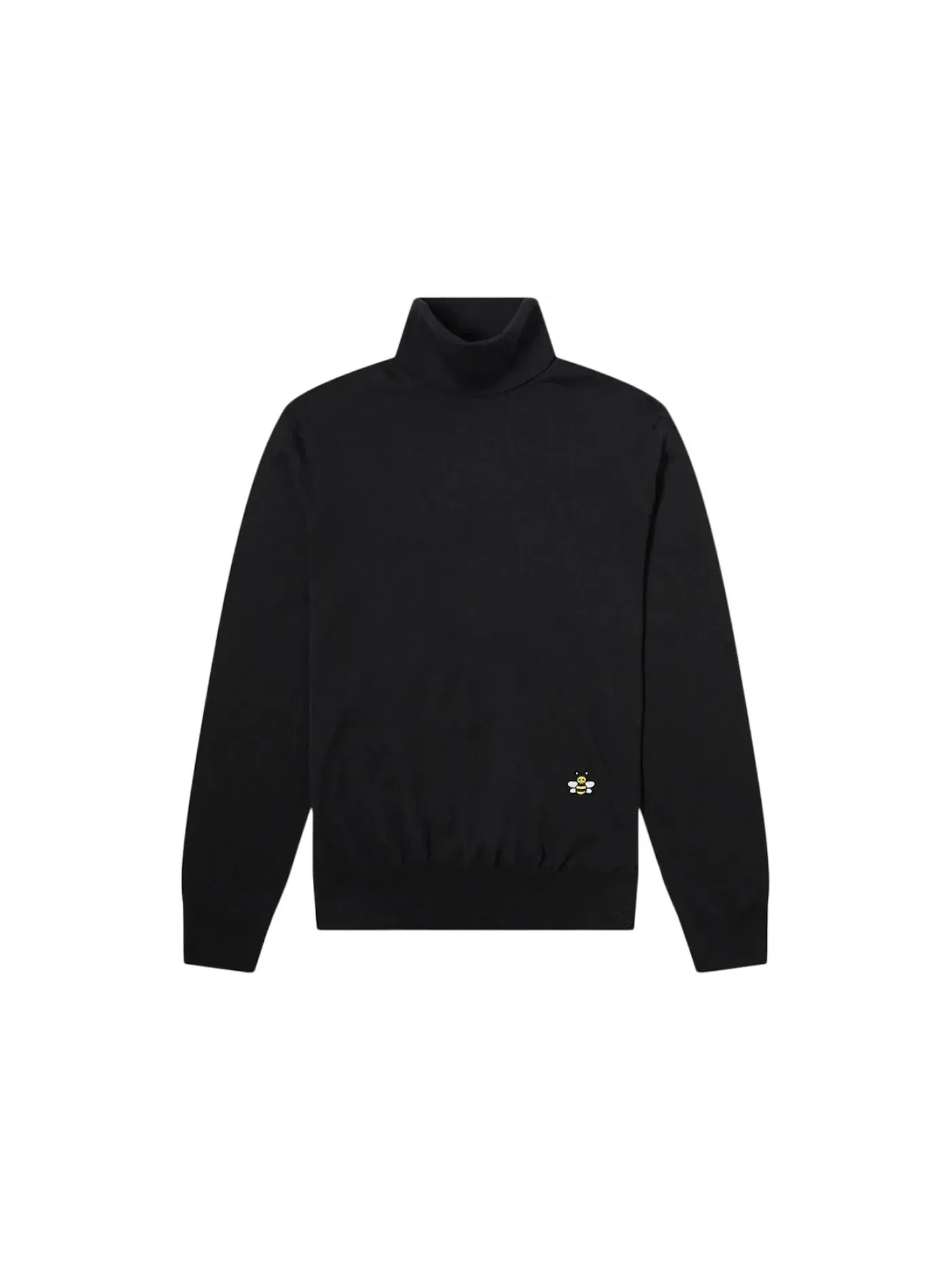 Мужской свитер с принтом Dior x KAWS Bee Logo Turtleneck Wool Knit Sweater — изображение 1 из 2, черный