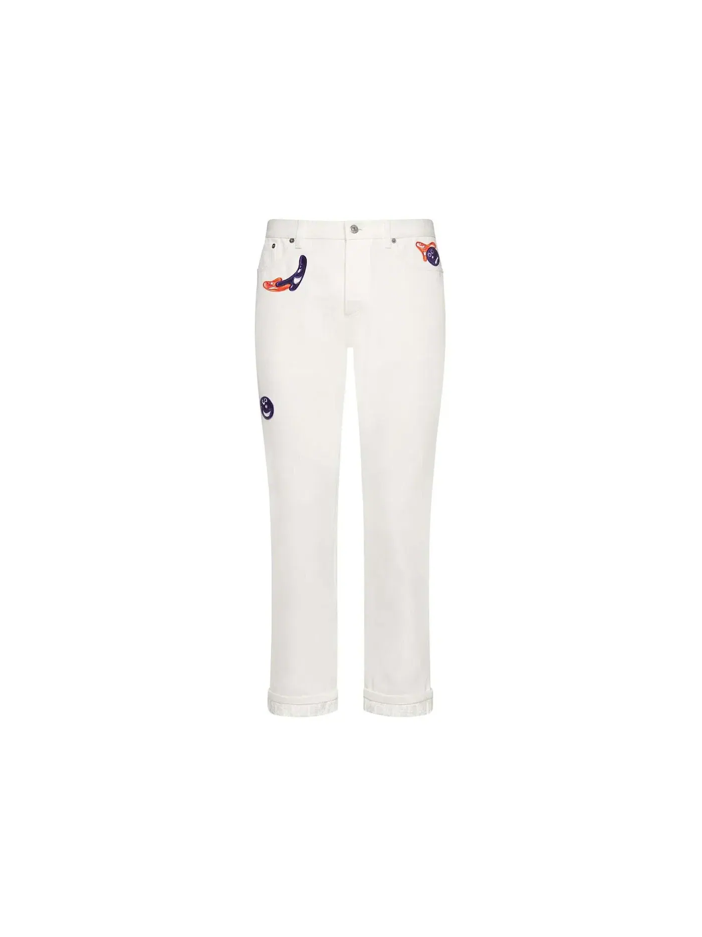 Мужские джинсы с принтом Dior x Kenny Scharf Logo Slim Fit Jean Dior — изображение 1 из 3, белый