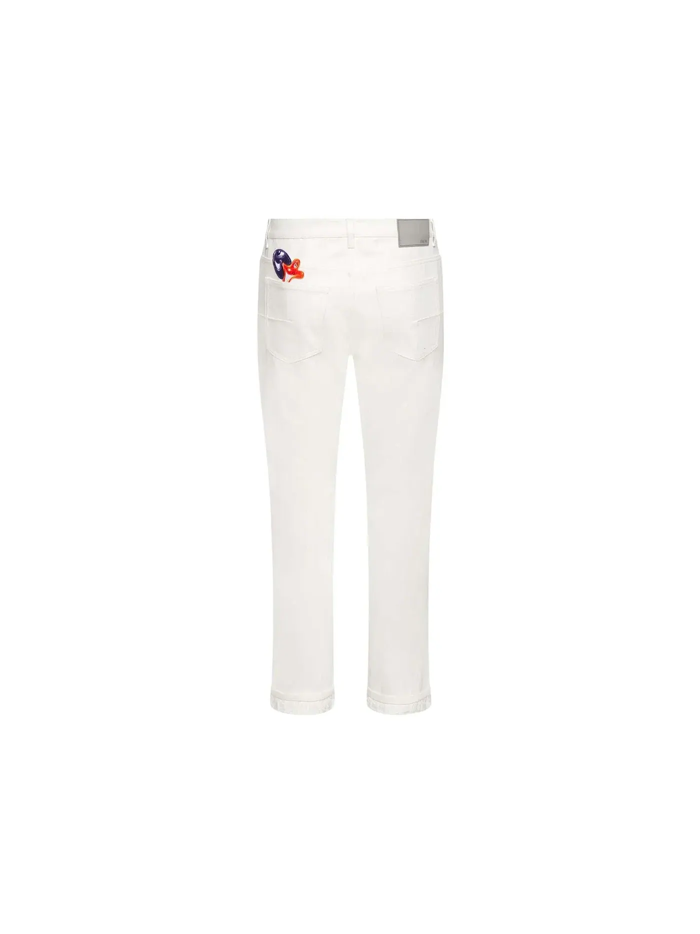 Мужские джинсы с принтом Dior x Kenny Scharf Logo Slim Fit Jean Dior — изображение 2 из 3, белый