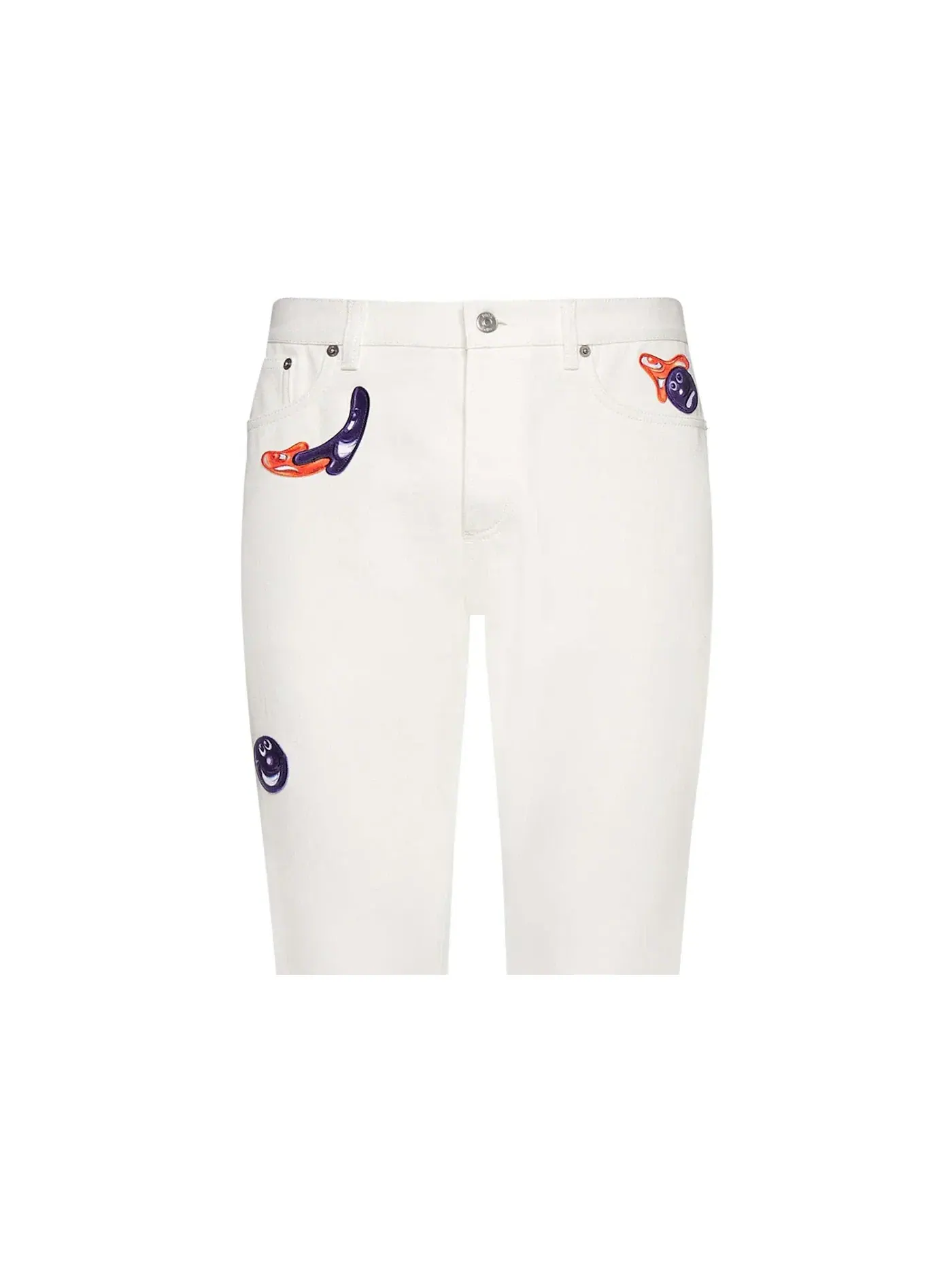 Мужские джинсы с принтом Dior x Kenny Scharf Logo Slim Fit Jean Dior — изображение 3 из 3, белый