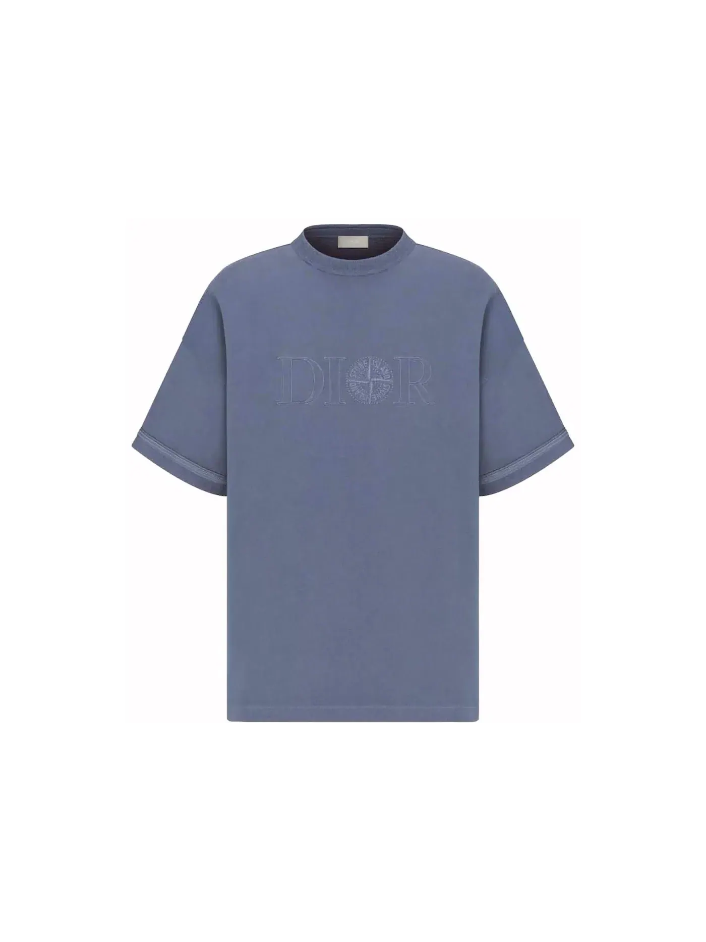 Мужская футболка с принтом Dior x Stone Island Oversized Fit T-Shirt Dior — изображение 1 из 1, синий
