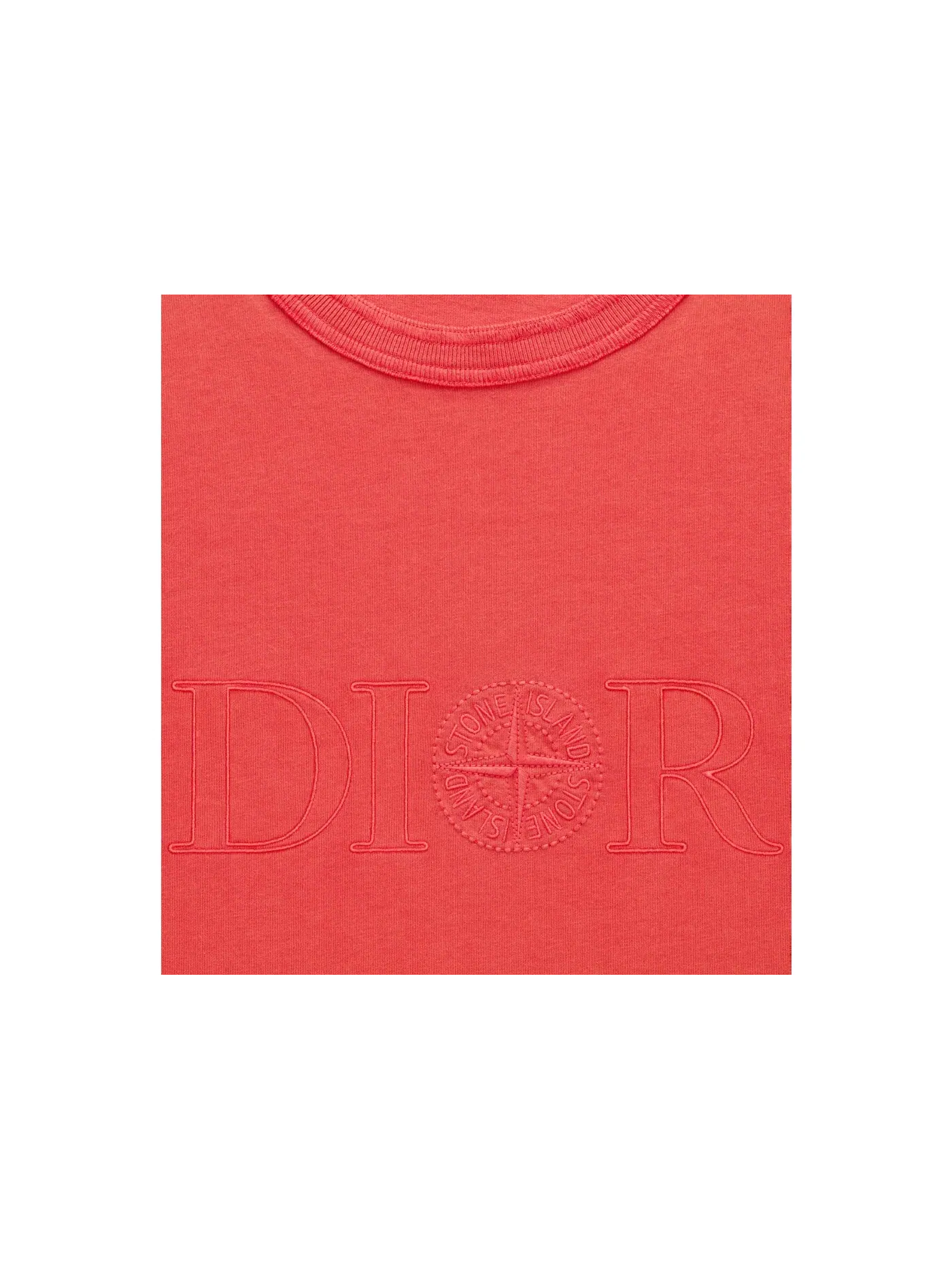 Мужская футболка с принтом Dior x Stone Island Oversized T-Shirt Dior — изображение 3 из 3, красный