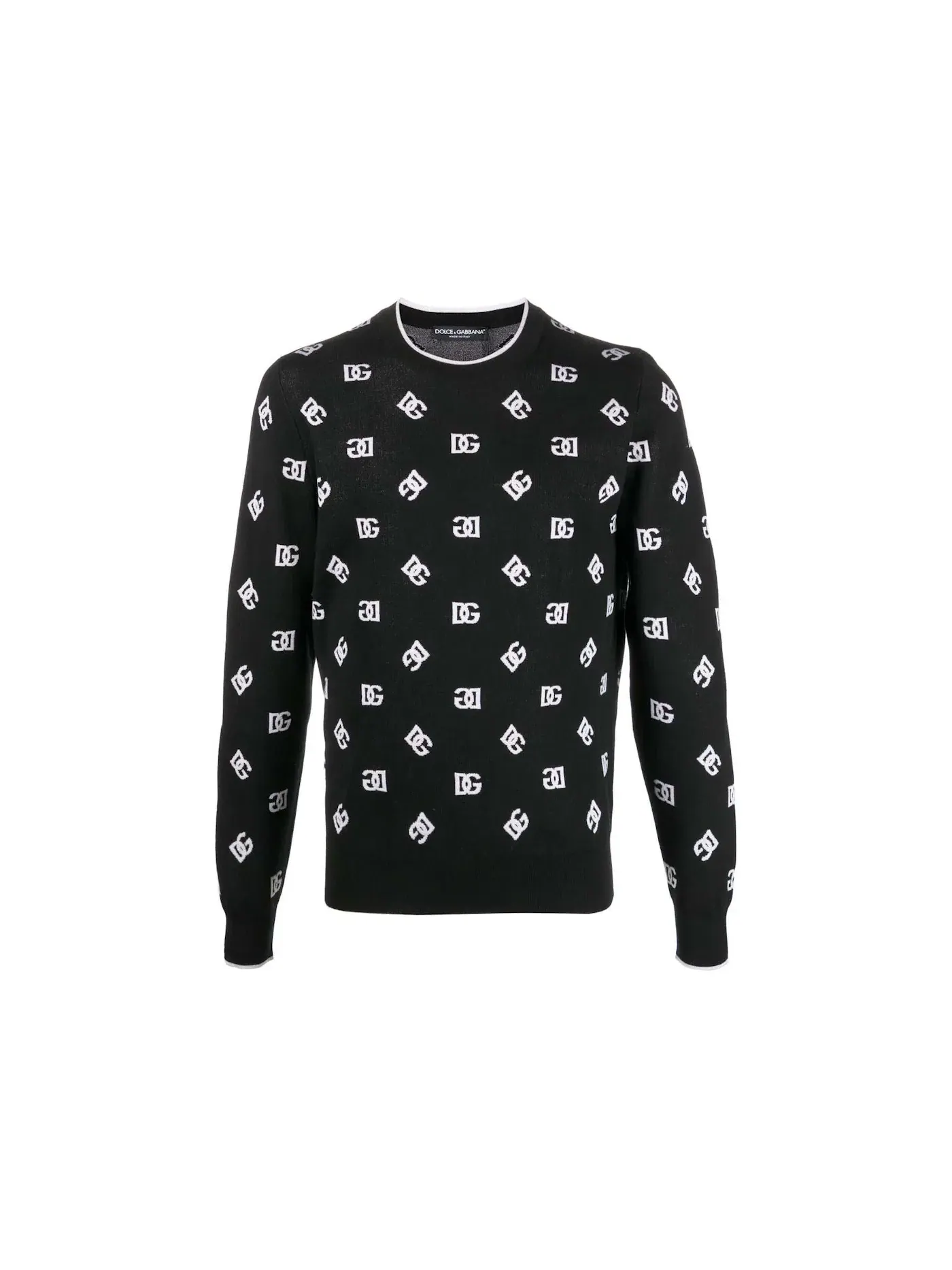 Мужской джемпер с принтом Logo-Print Jumper Dolce & Gabbana — изображение 1 из 1, черный/белый