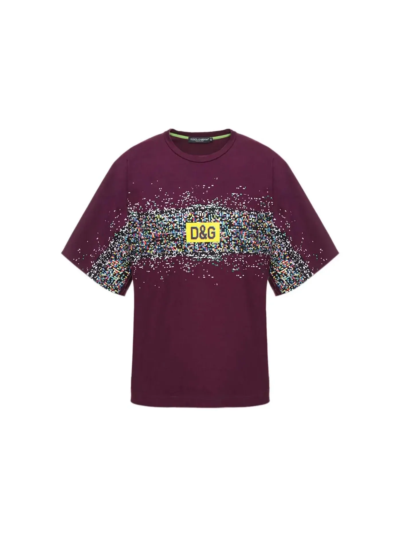Мужская футболка с принтом Pixel D&G Logo Dolce & Gabbana — изображение 1 из 1, фиолетовый