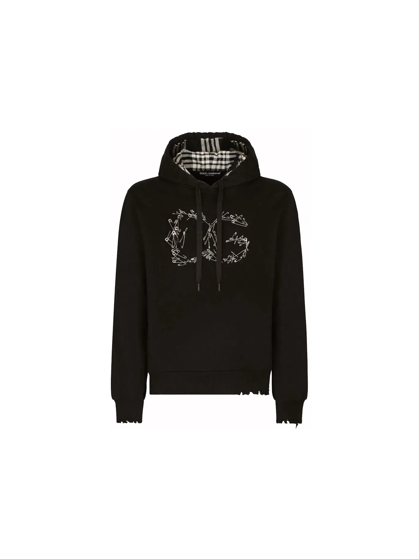 Мужской худи с принтом Safety-Pin Logo Dolce & Gabbana — изображение 1 из 1, черный