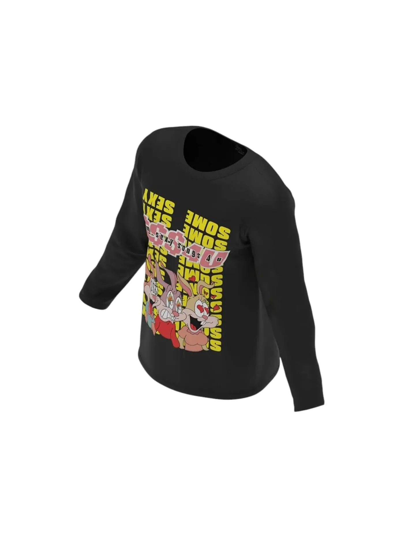 Мужская футболка с длинным рукавом с принтом Drake Some Sexy Songs 4 U Bunny L/S Shirt — изображение 1 из 1, черный