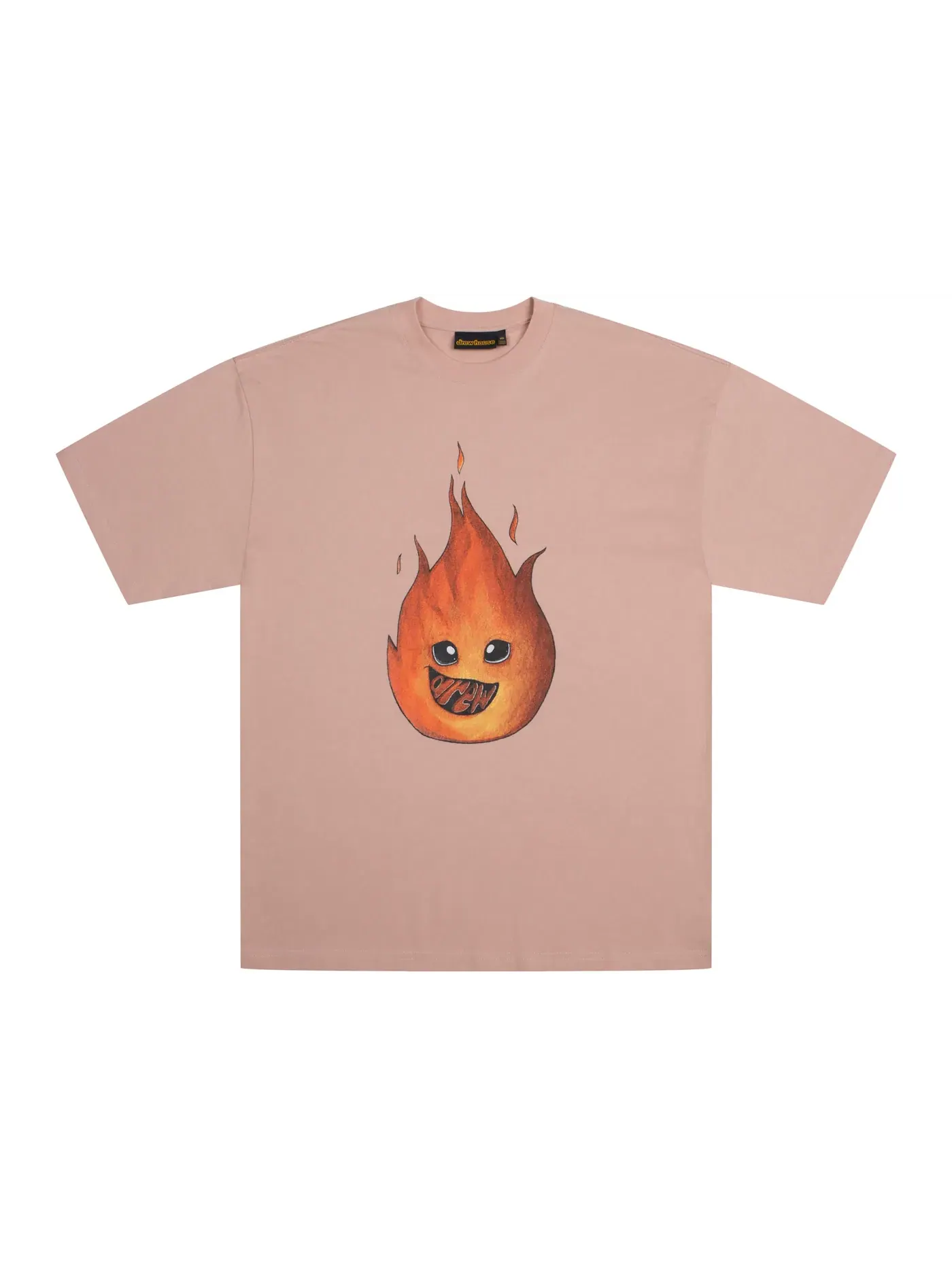 Мужская футболка с принтом Drew Flame SS Tee drew house — изображение 1 из 2, розовый