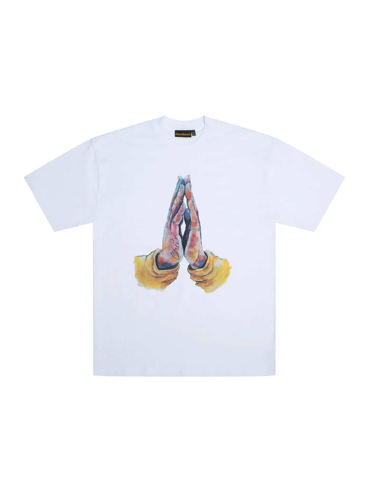 Мужская футболка с принтом Drew Hands SS Tee drew house — изображение 1 из 3, белый